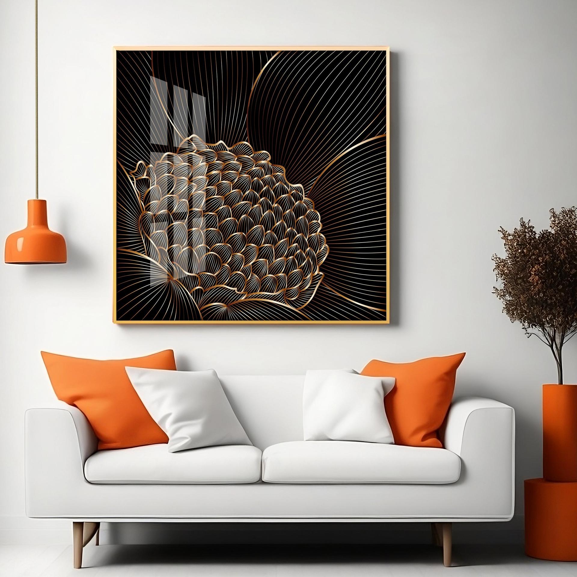 Abstract Floral Premium Acrylic Square Wall Art - Image 7