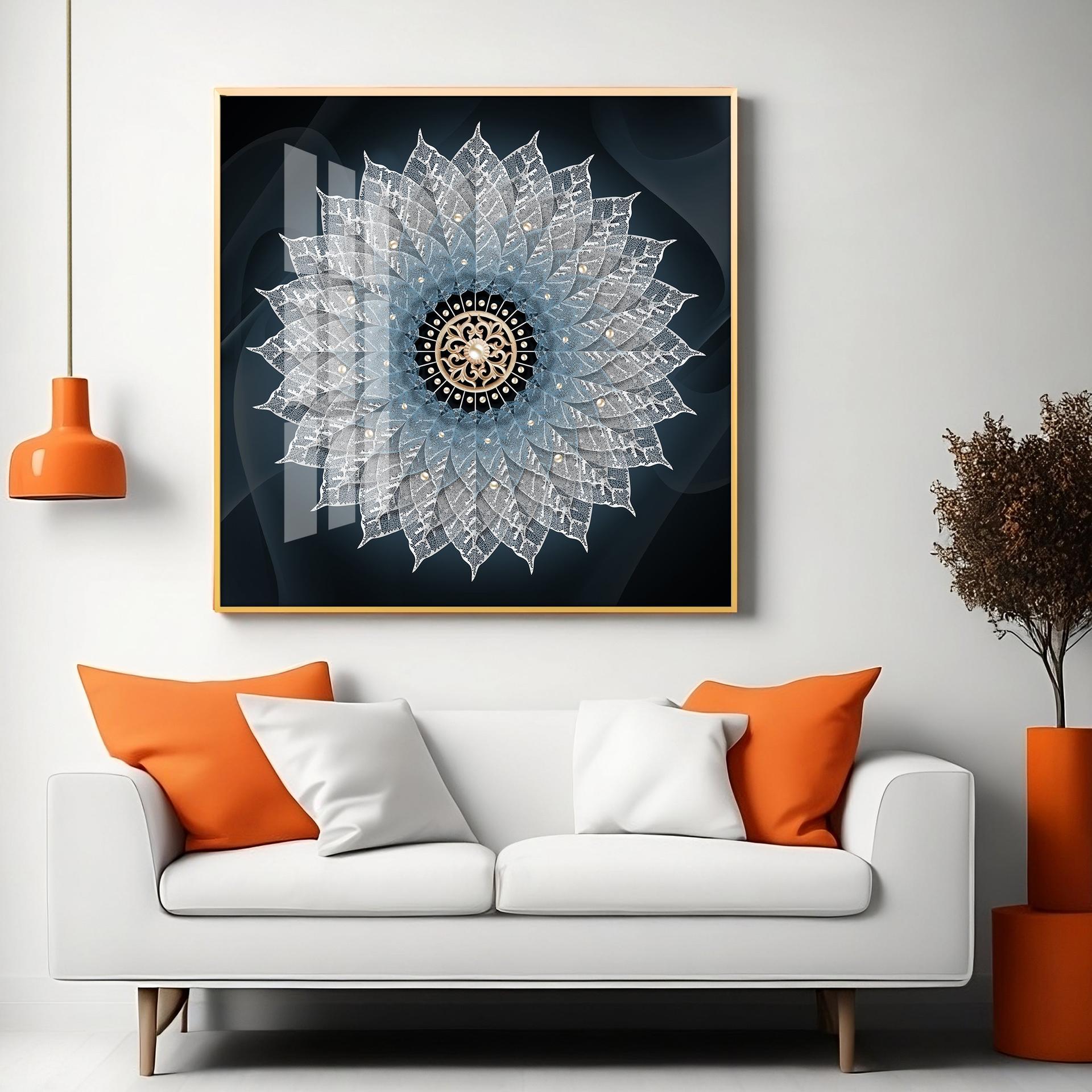 Crystal Flower Mandala Premium Acrylic Square Wall Art - Image 13