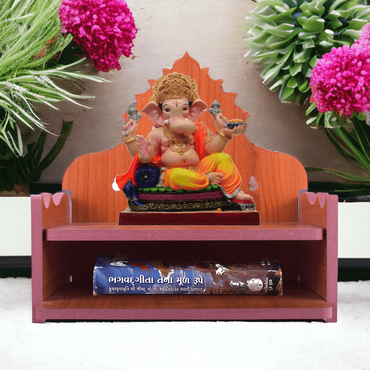 Wooden Small Temple Mandir Pooja Ghar For Home And Office Wall Hanging Beautiful Om Home Temple