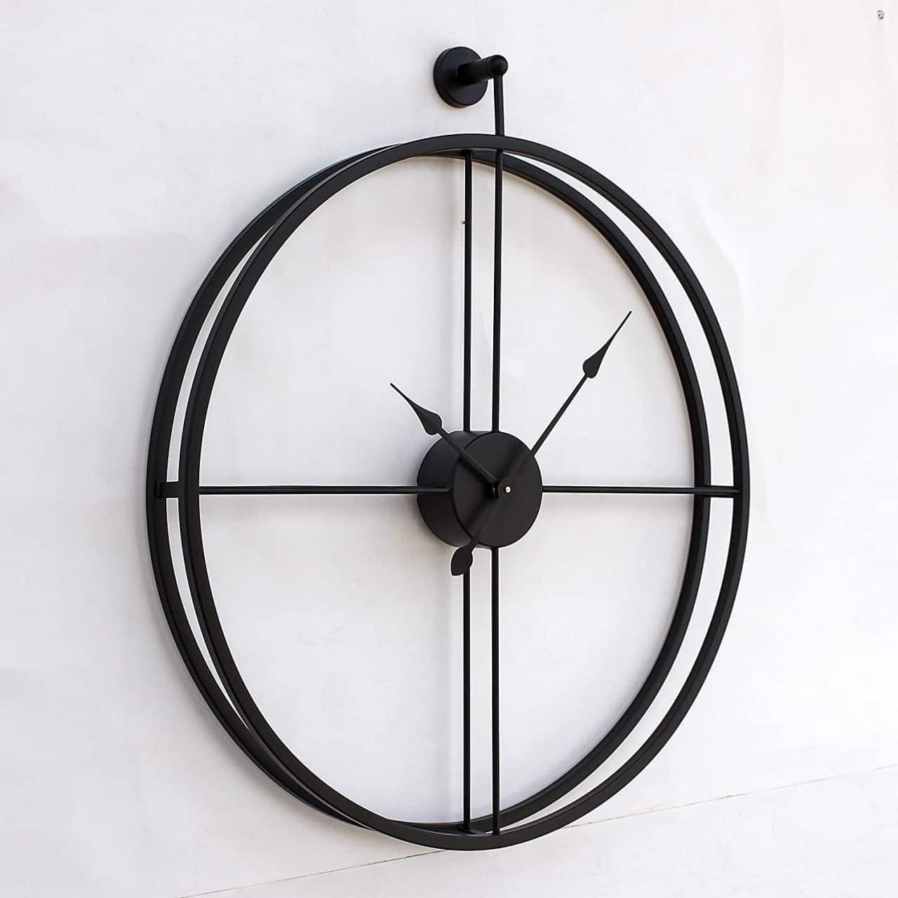 Double Ring Metal Wall Clock - Image 2
