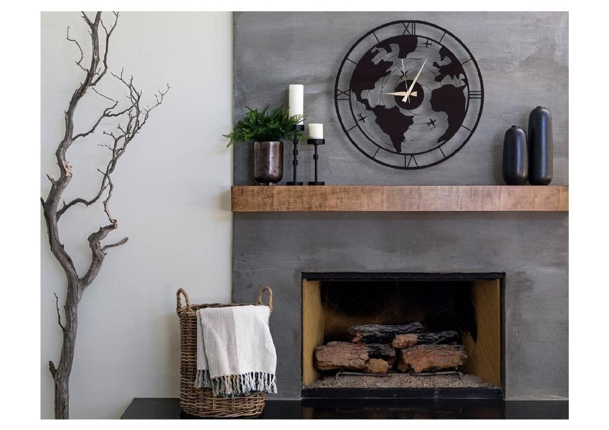Double Ring World Map Metal Wall Clock - Image 4