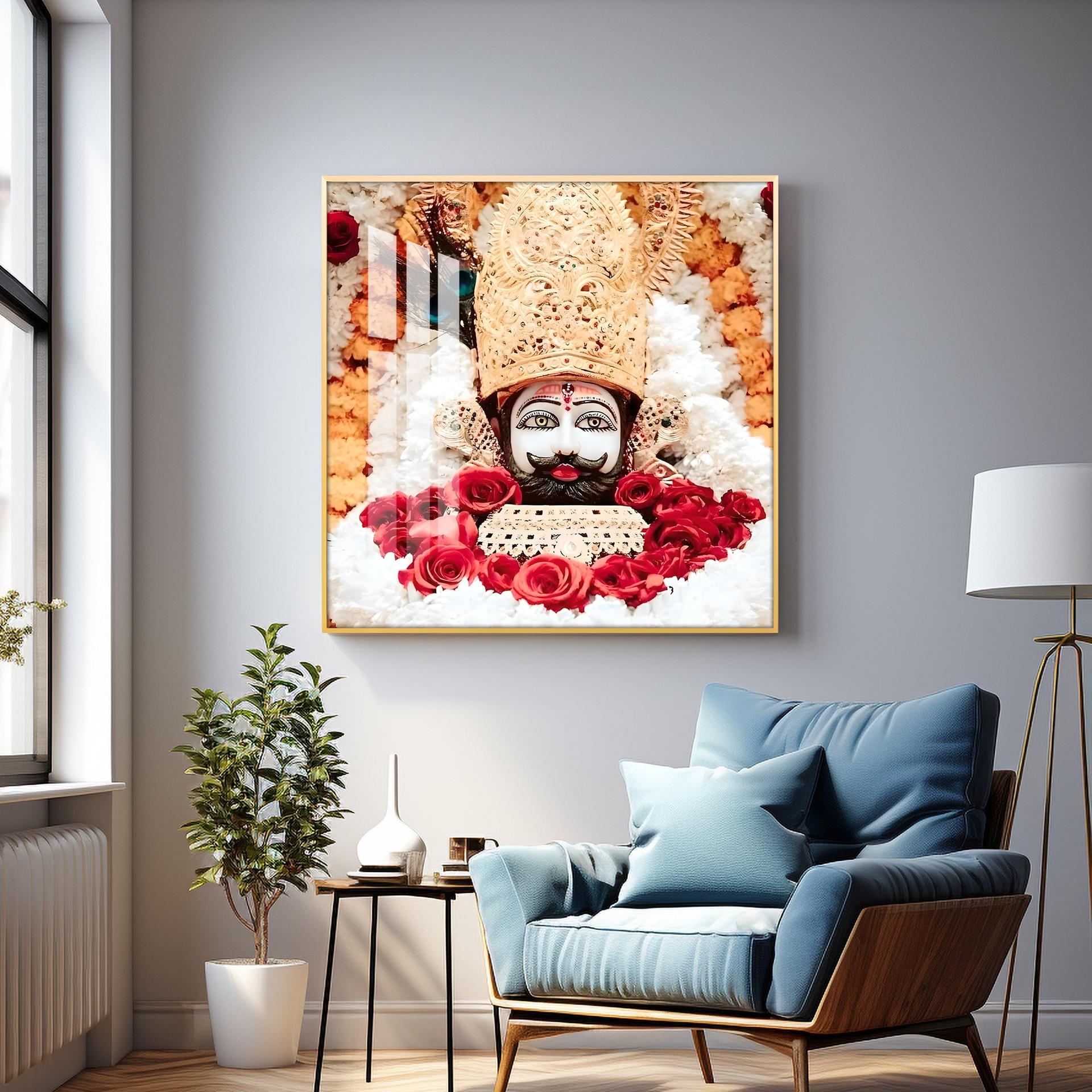 Lord Khatu Shyam Premium Acrylic Square Wall Art - Image 6