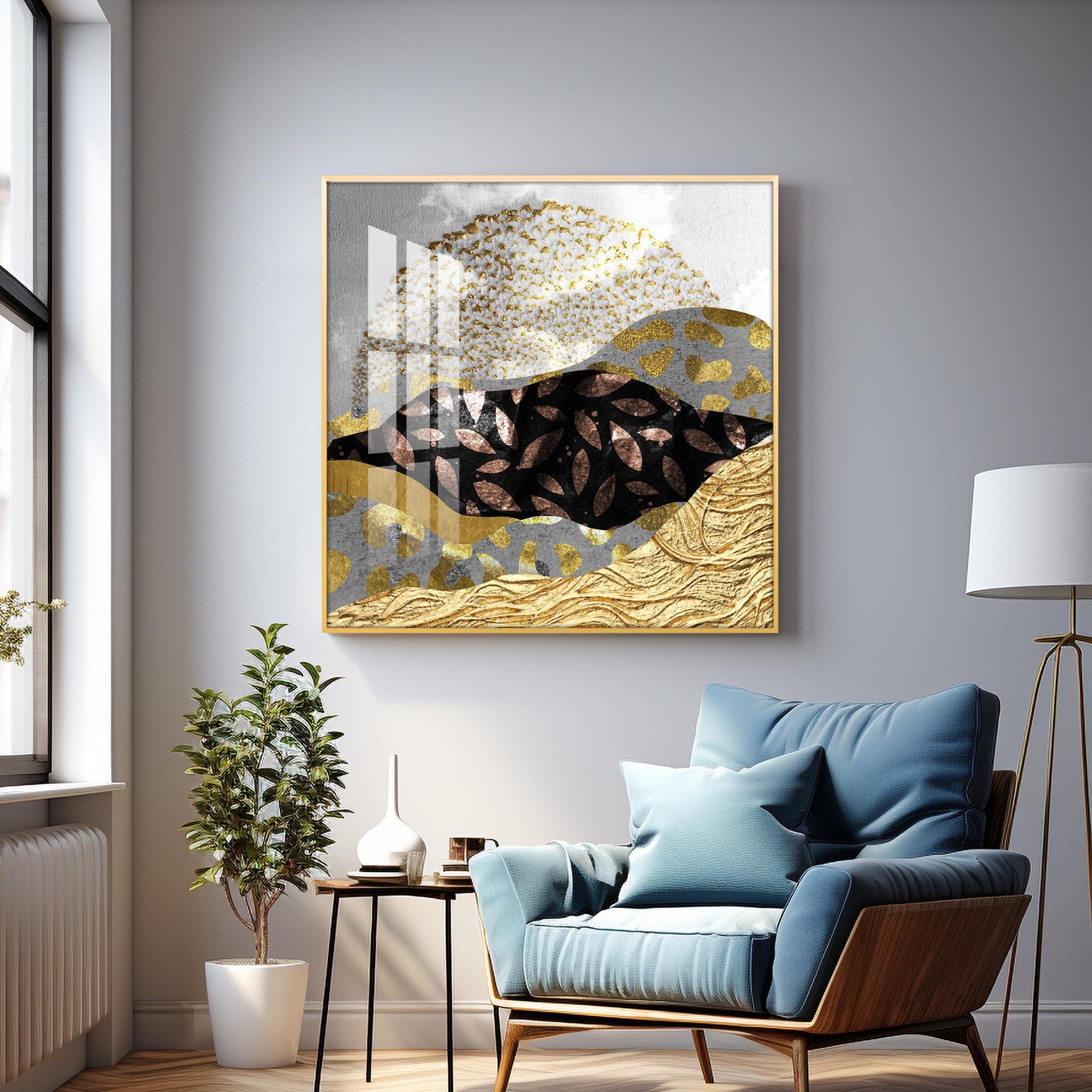 Metallic Mountains Premium Acrylic Square Wall Art - Image 6