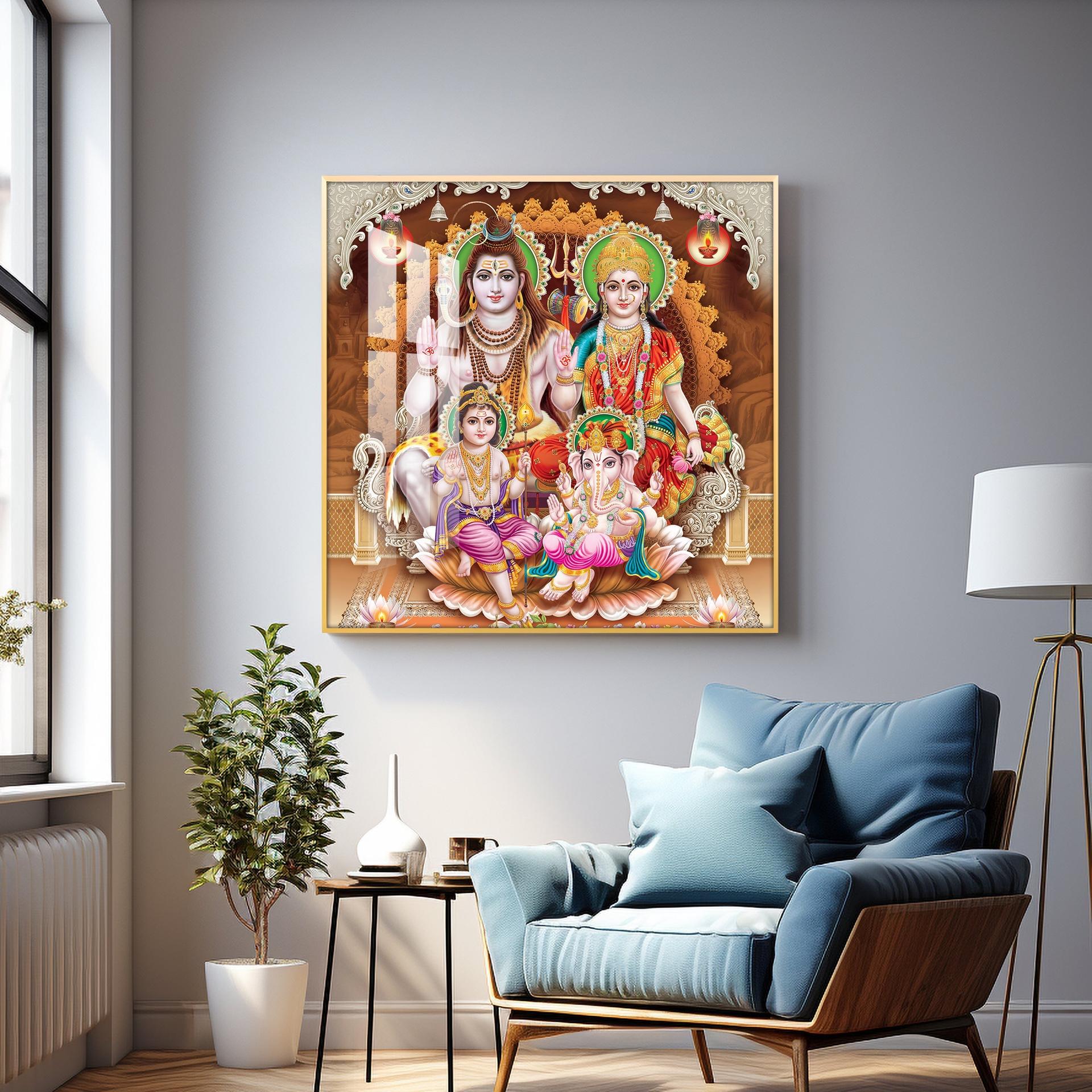 Shiv Parivar Premium Acrylic Square Wall Art - Image 5