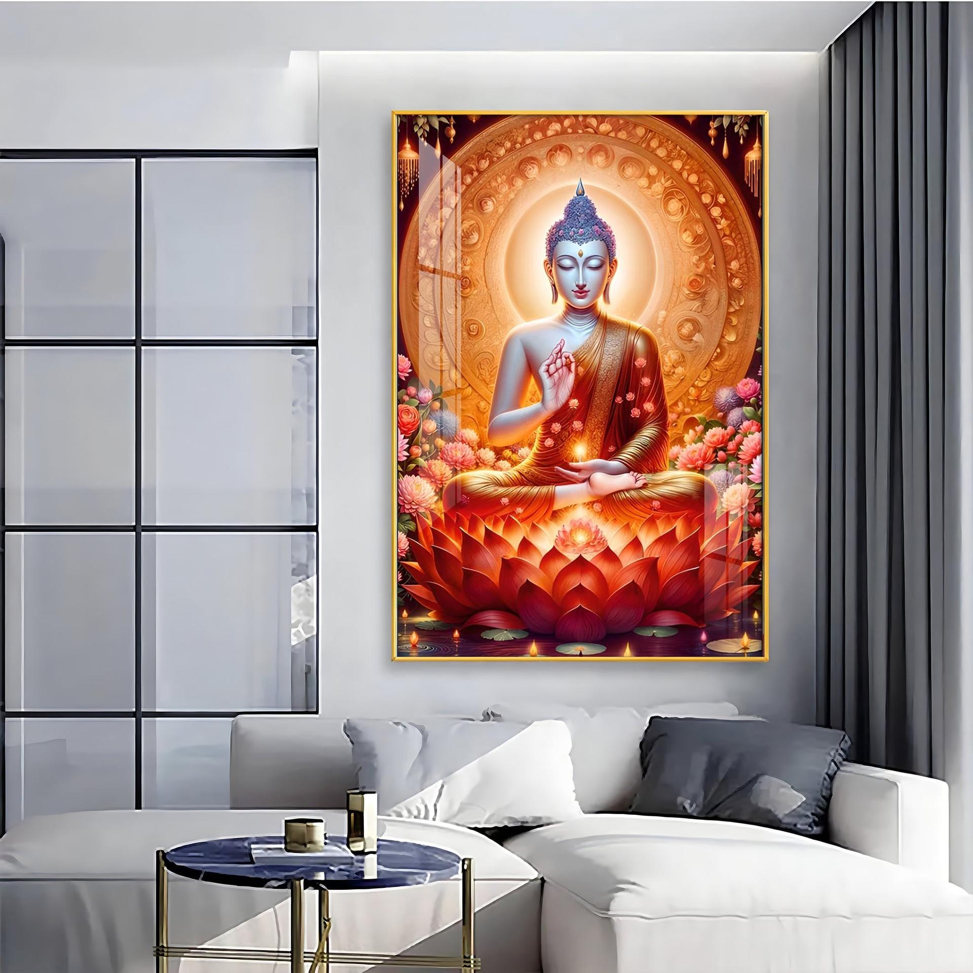 Peaceful Buddha Premium Acrylic Vertical Wall Art - Image 6