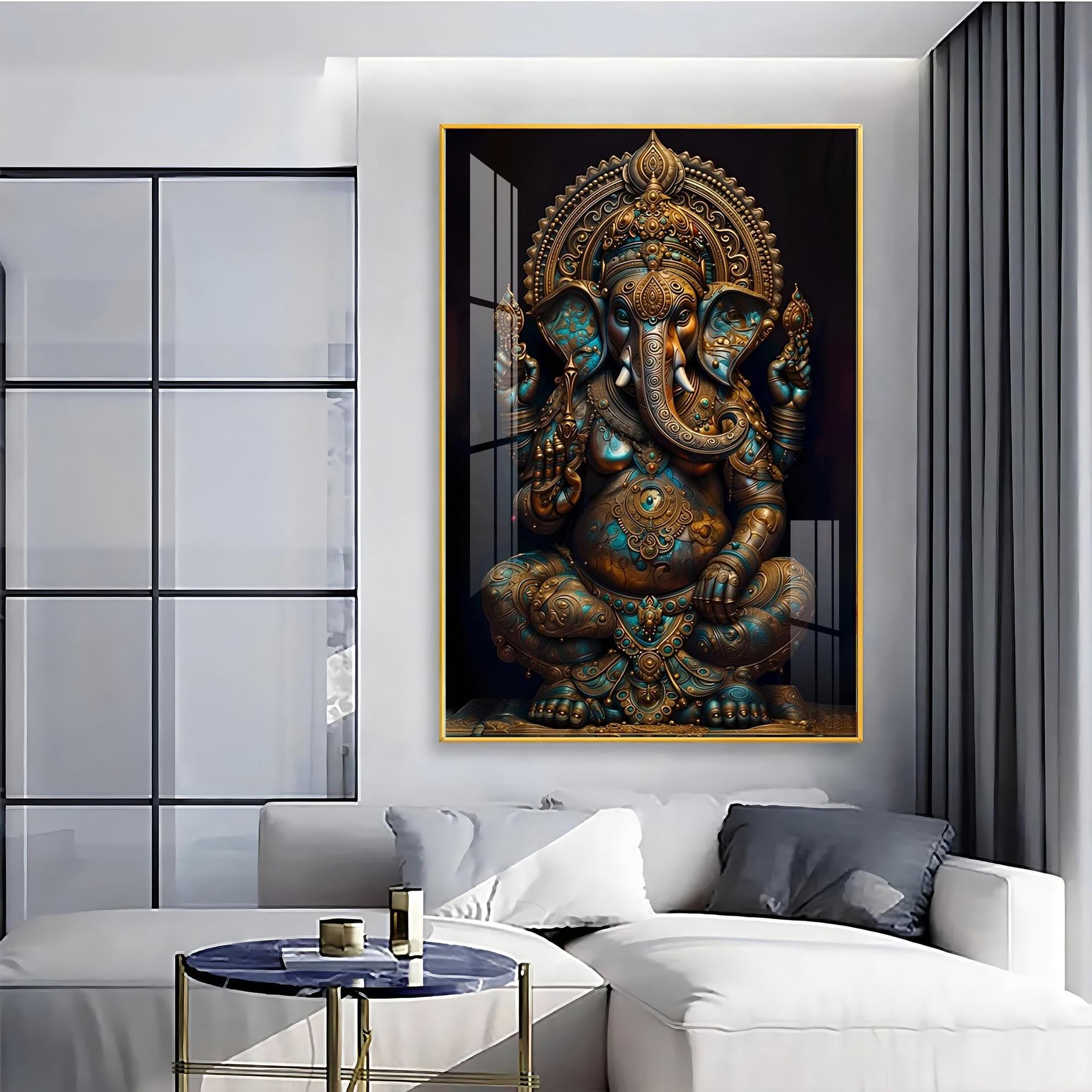 Lord Ganesha Premium Acrylic Vertical Wall Art - Image 6