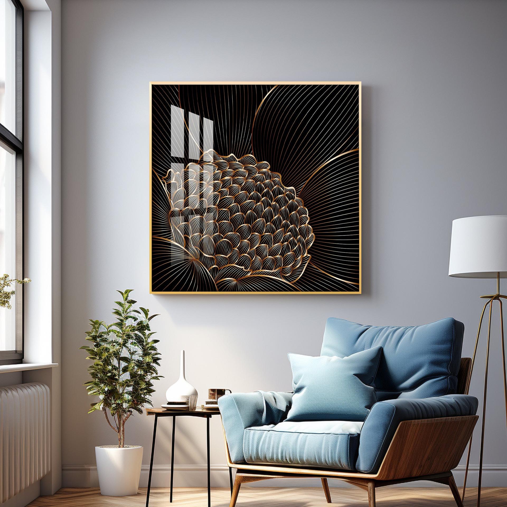 Abstract Floral Premium Acrylic Square Wall Art - Image 8
