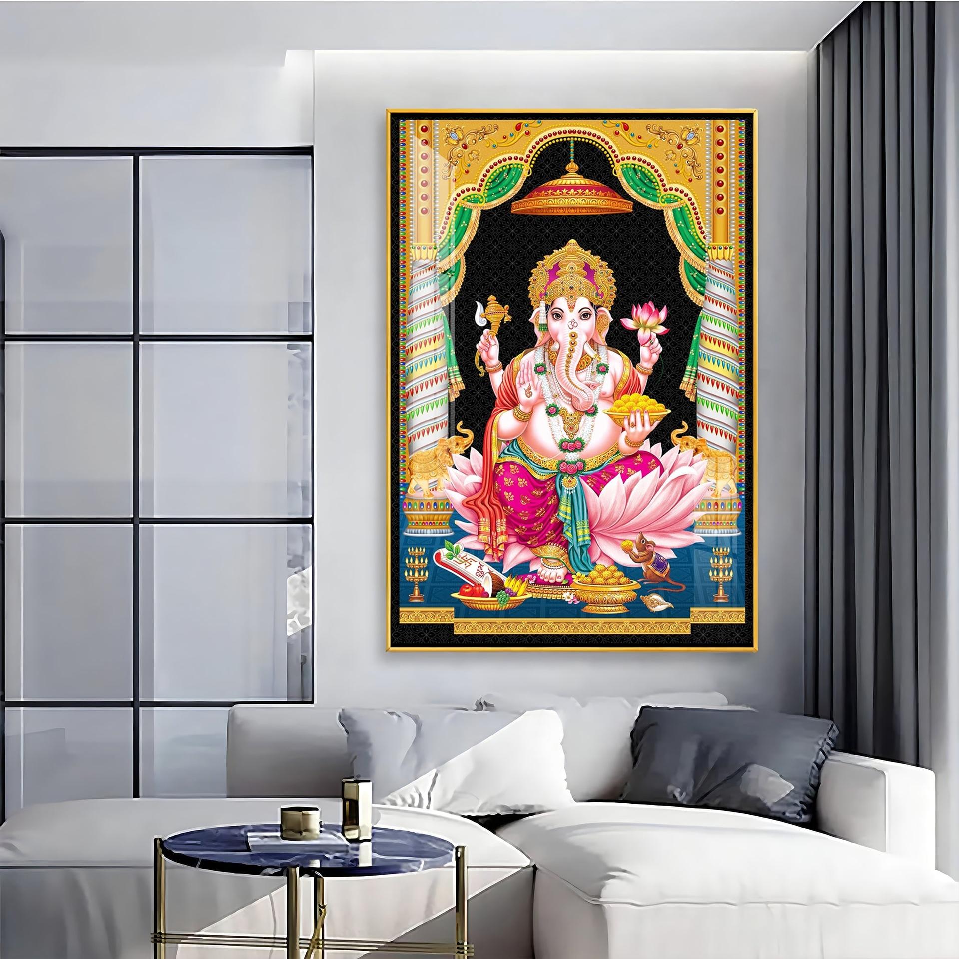 Divine Ganesh Serenity Premium Acrylic Vertical Wall Art - Image 6