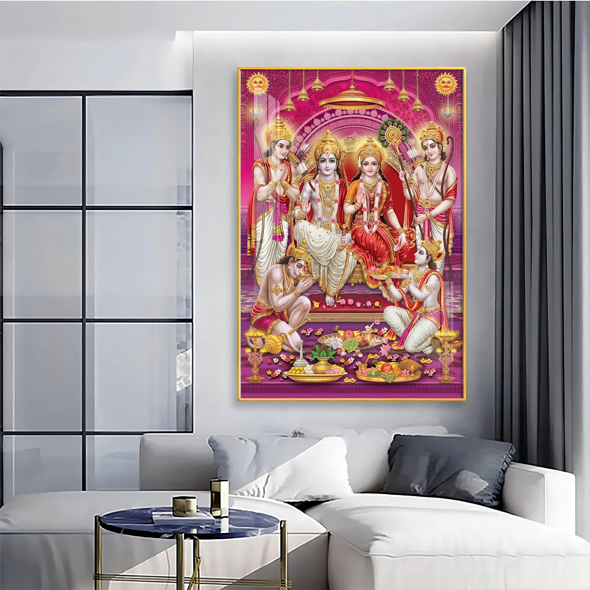 Ram Sita Darbar Premium Acrylic Vertical Wall Art - Image 14