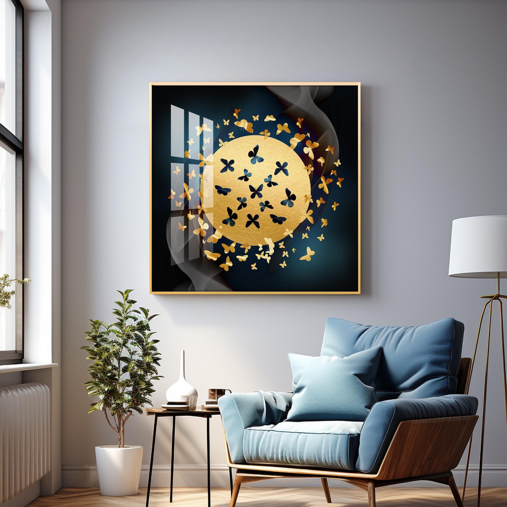 Glittering Butterfly Premium Acrylic Square Wall Art - Image 13