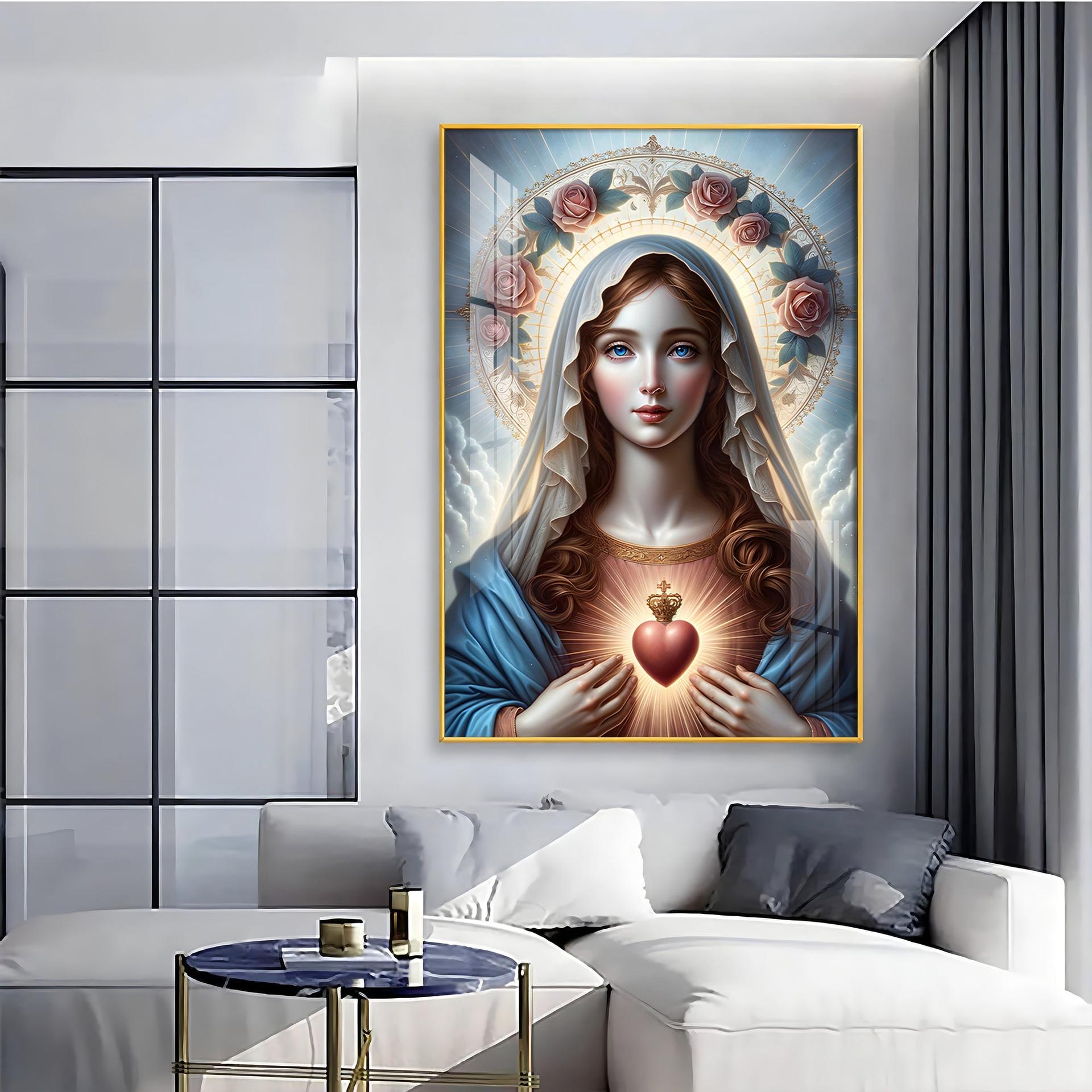 Sacred Heart Serenity Premium Acrylic Vertical Wall Art - Image 4