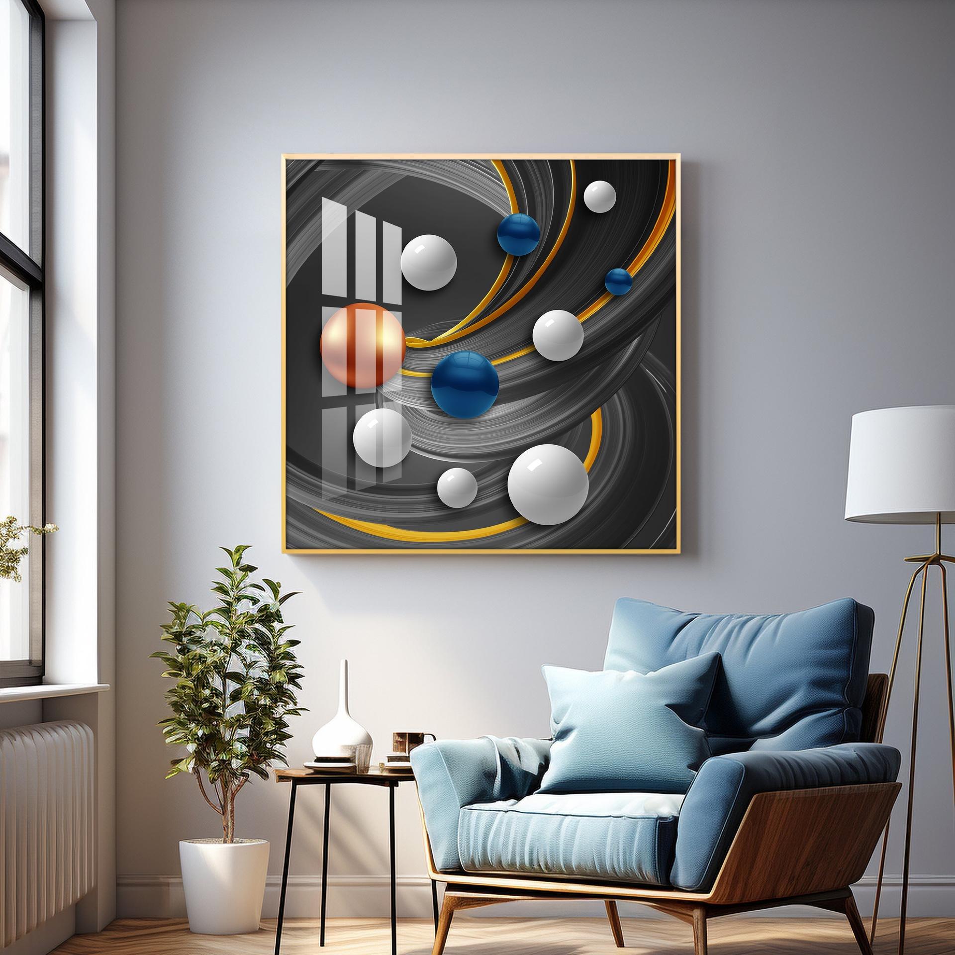 Colorful Circles Premium Acrylic Square Wall Art - Image 6