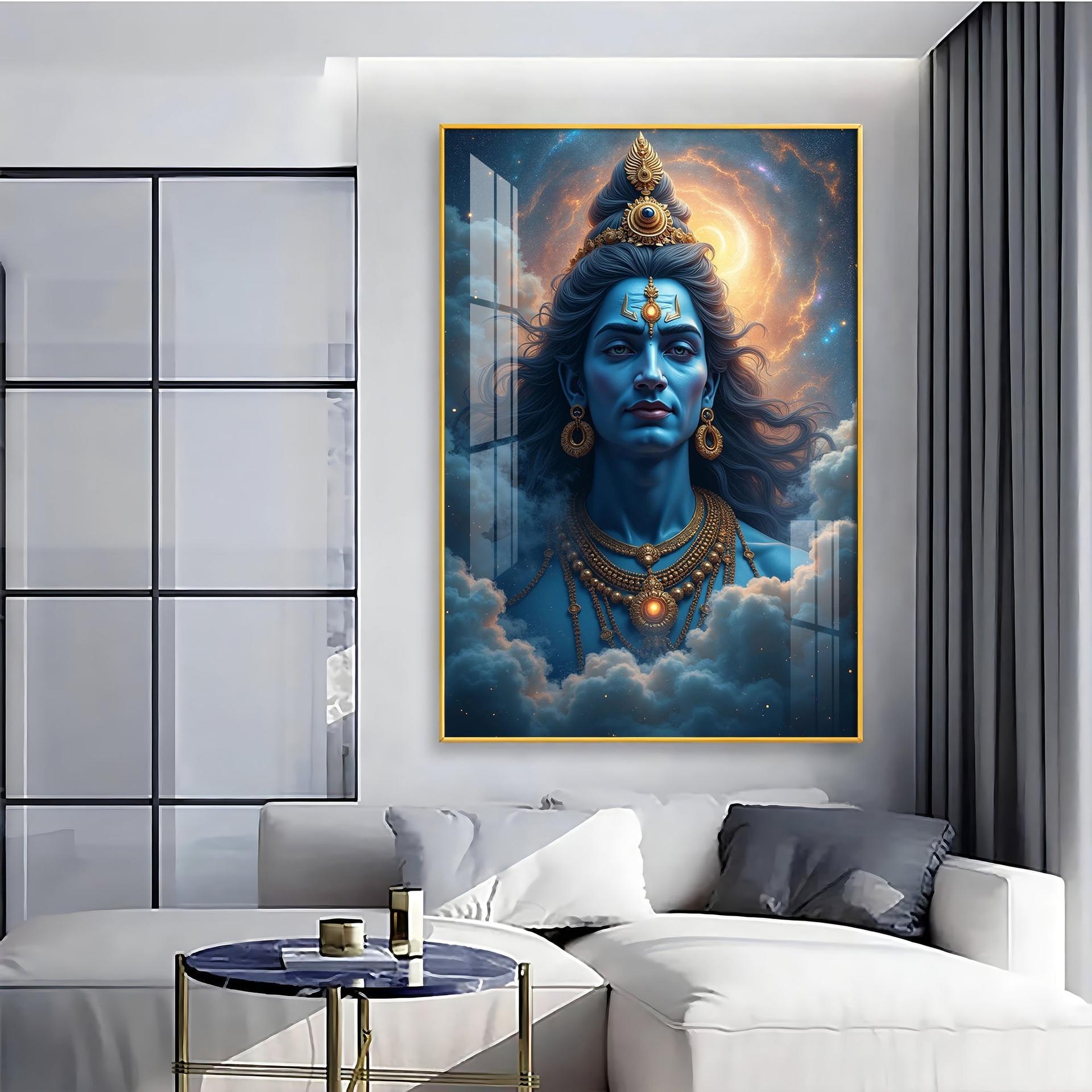 Lord Shiva Cloudscape Premium Acrylic Wall Art - Image 6