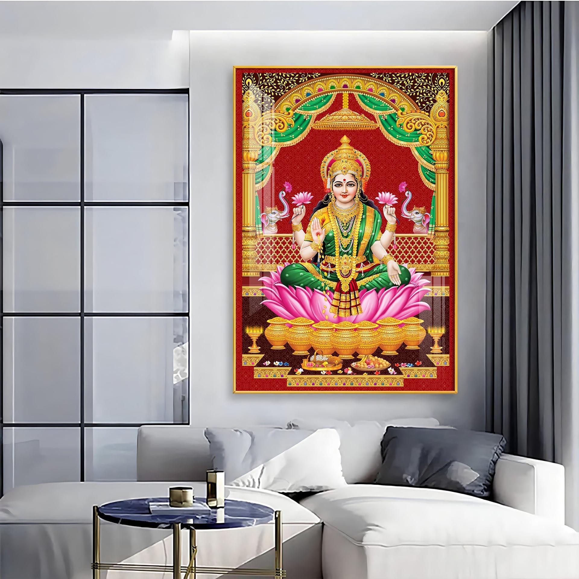 Lakshmi's Blessing Premium Acrylic Vertical Wall Art - Image 5