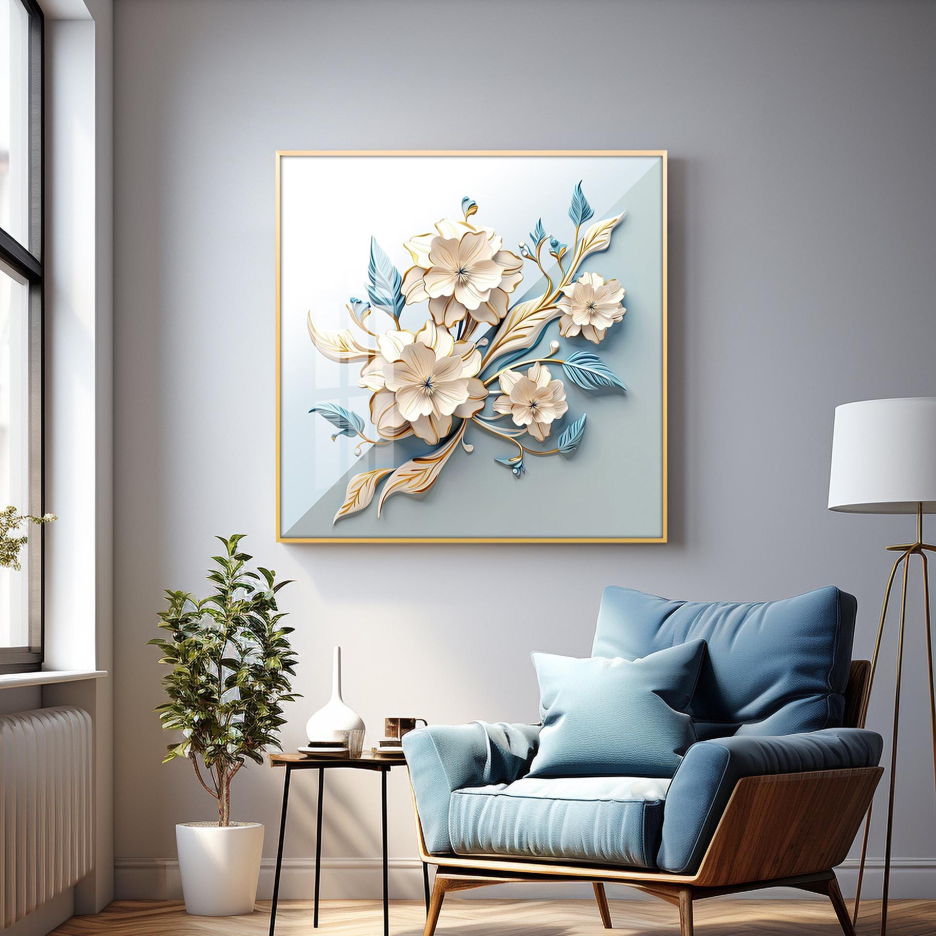 Floral Premium Acrylic Square Wall Art - Image 8