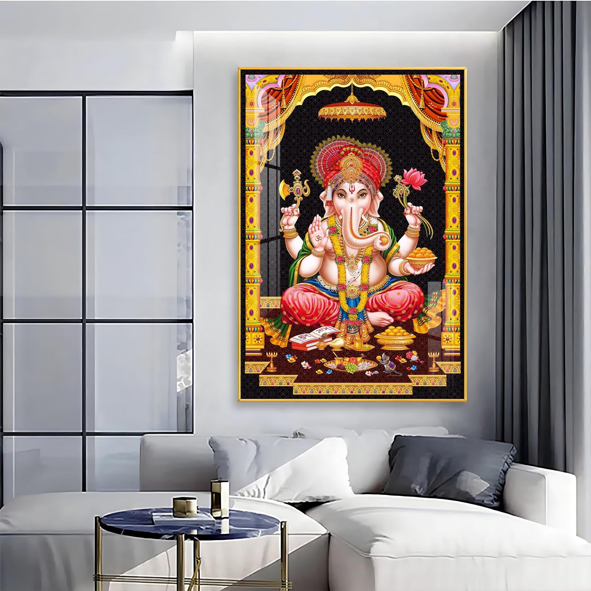 Sacred Ganesha Premium Acrylic Vertical Wall Art - Image 14