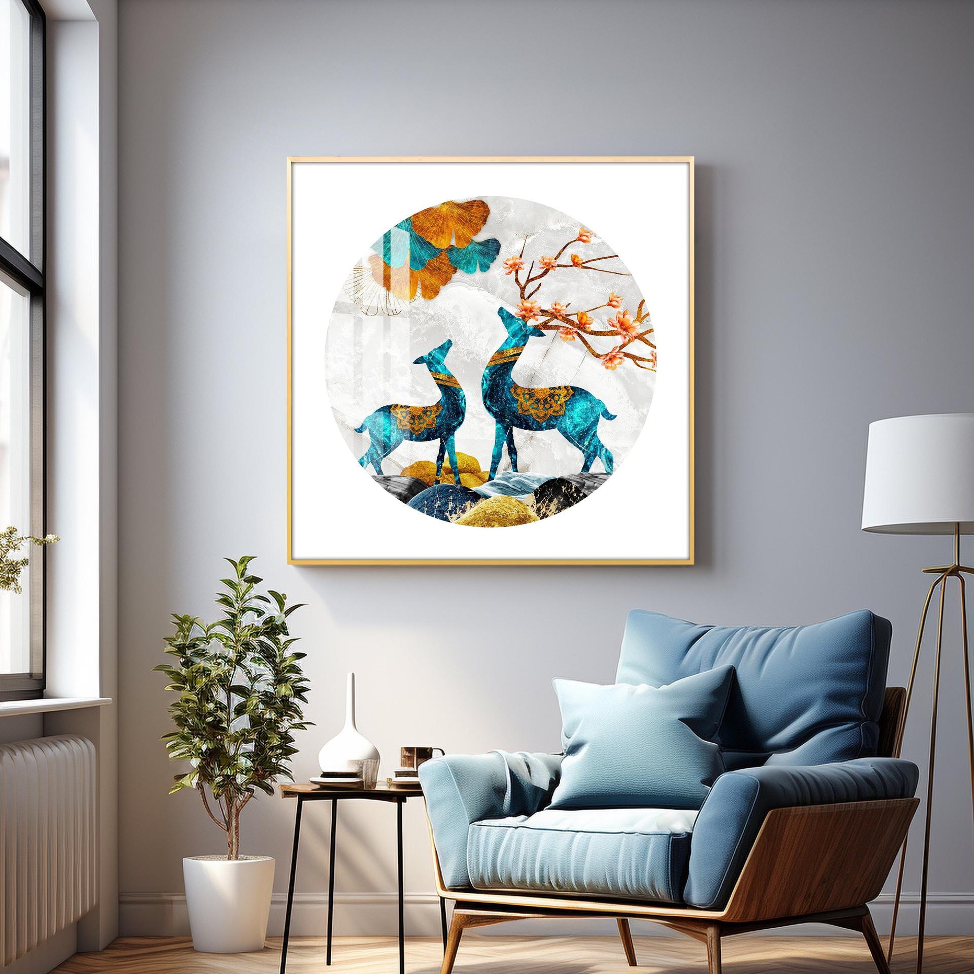 Magical Deer Premium Acrylic Square Wall Art - Image 7