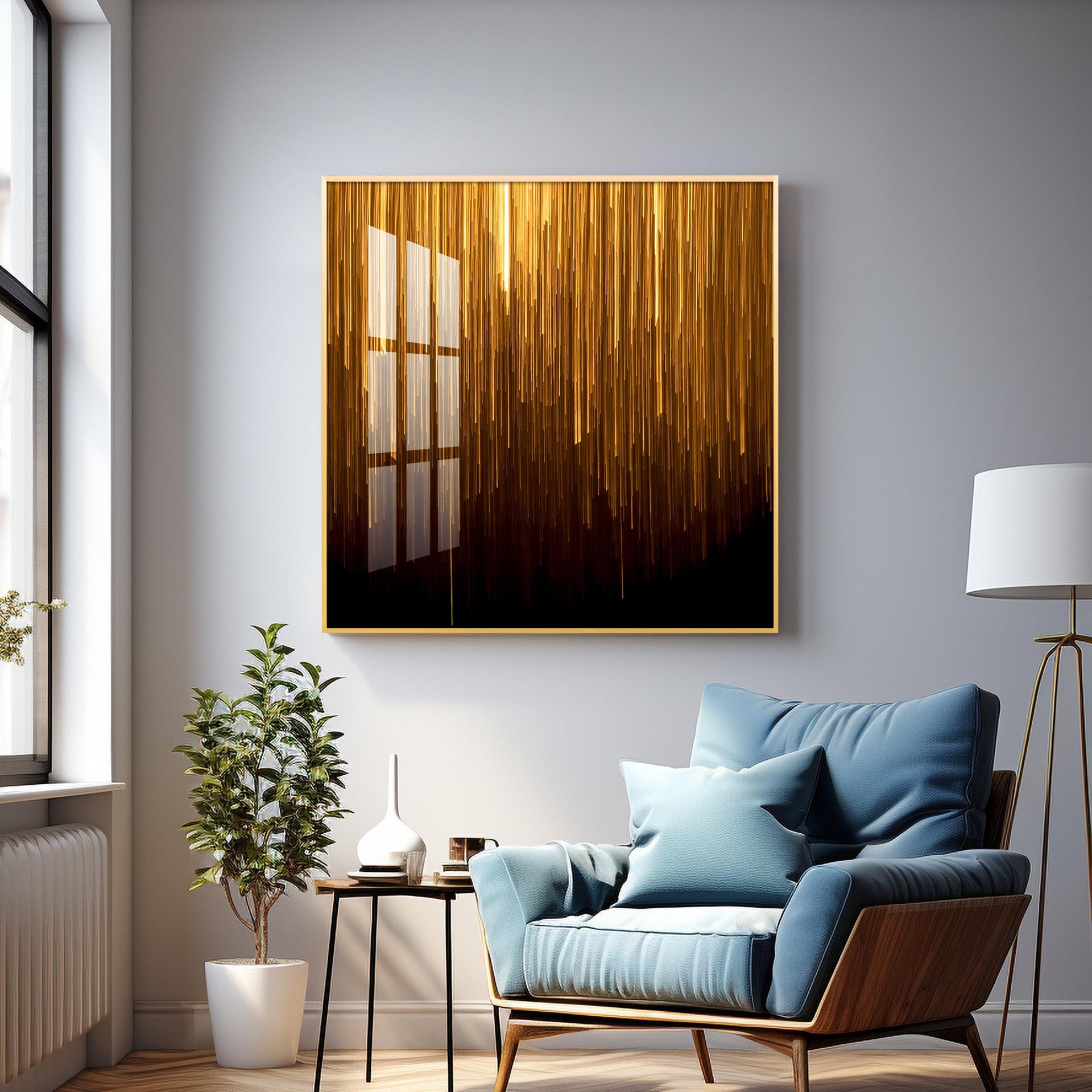 Art Ink Gold Living Room Premium Acrylic Square Wall Art - Image 7