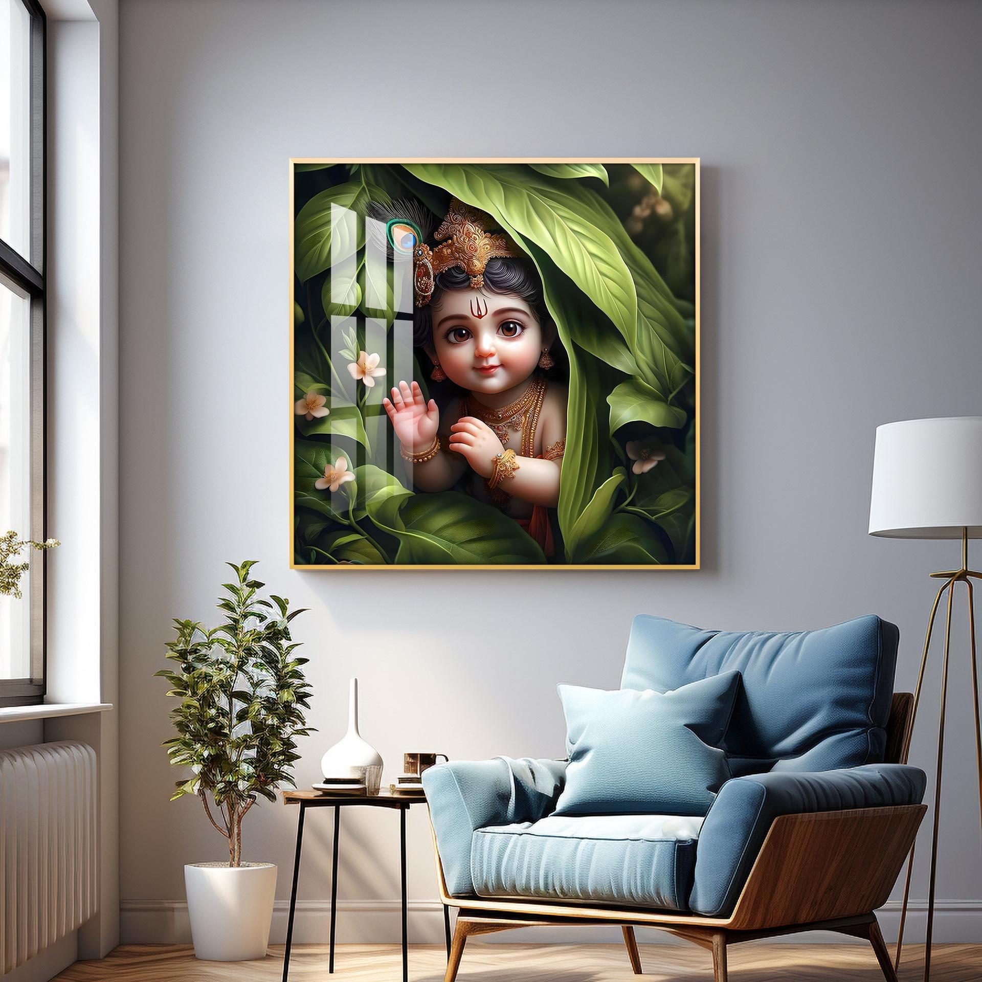 Ladoo Gopal Premium Acrylic Square Wall Art - Image 14