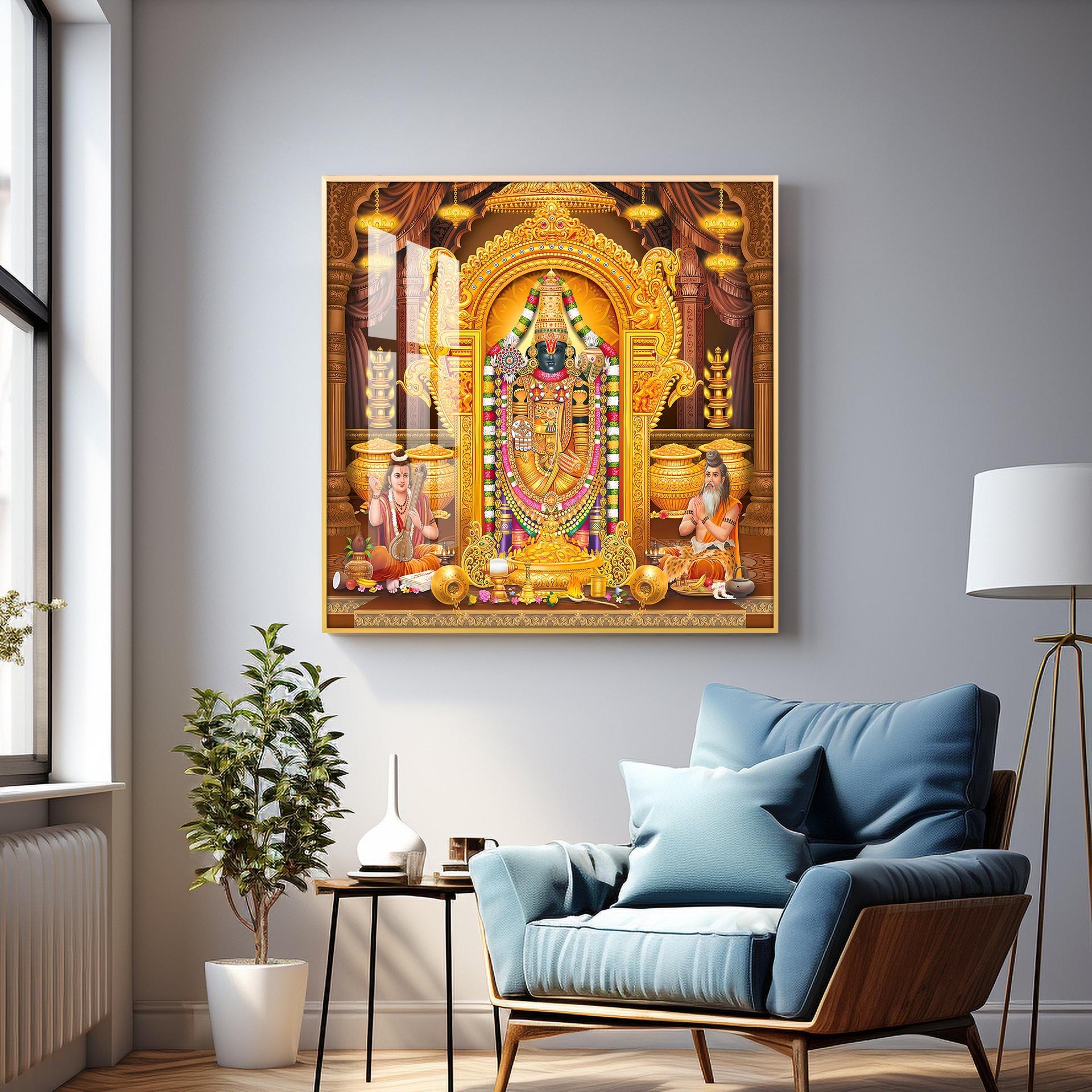 Venkateswara Maharaj Premium Acrylic Square Wall Art - Image 9