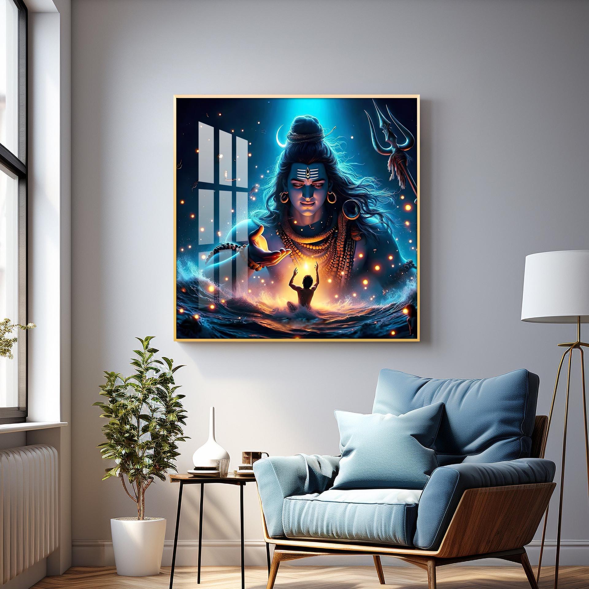 Cosmic Shiva Premium Acrylic Square Wall Art - Image 13