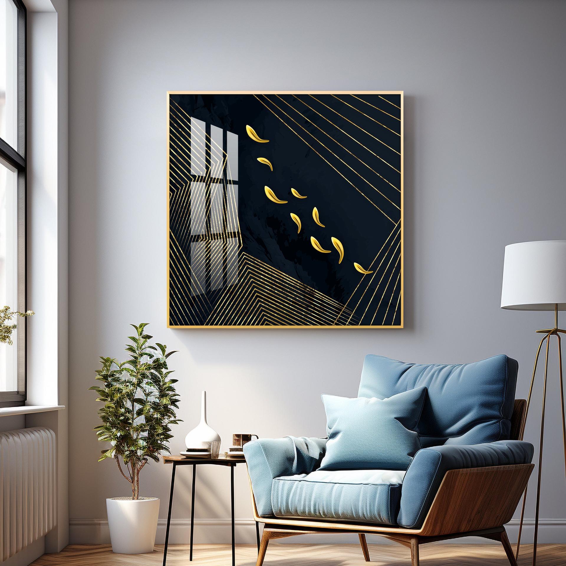 Gold Foil Goldfish Premium Acrylic Square Wall Art - Image 6