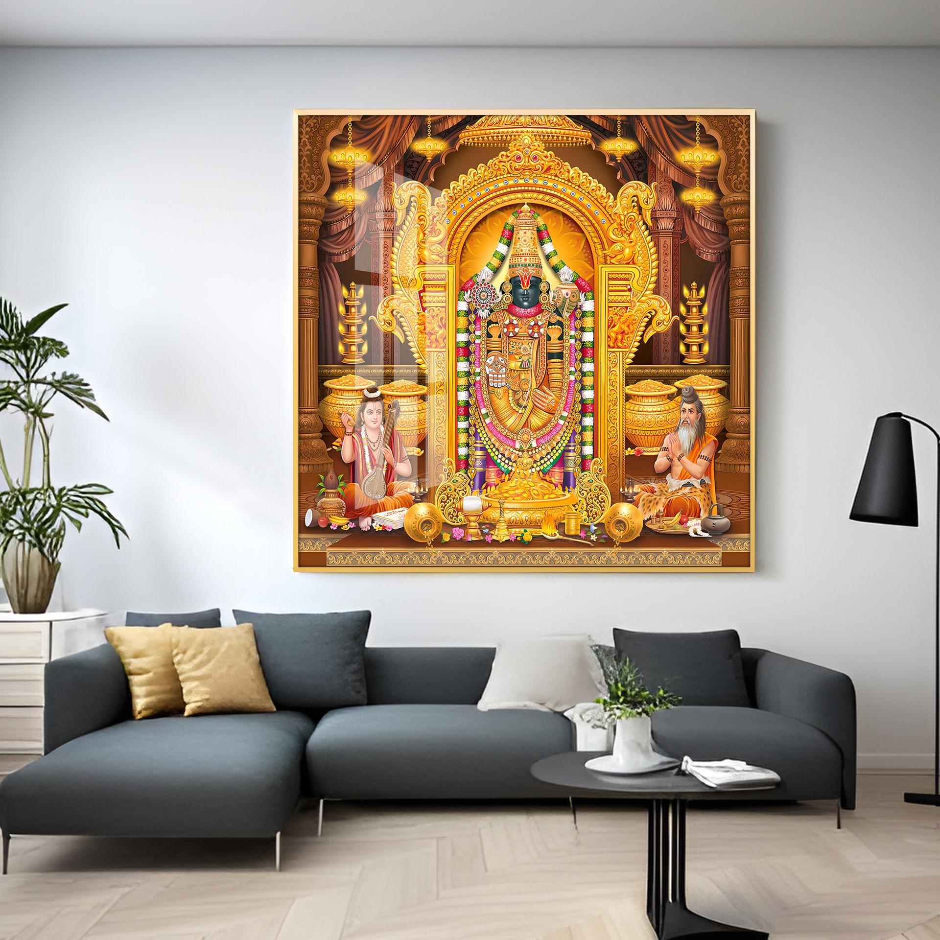 Venkateswara Maharaj Premium Acrylic Square Wall Art - Image 6