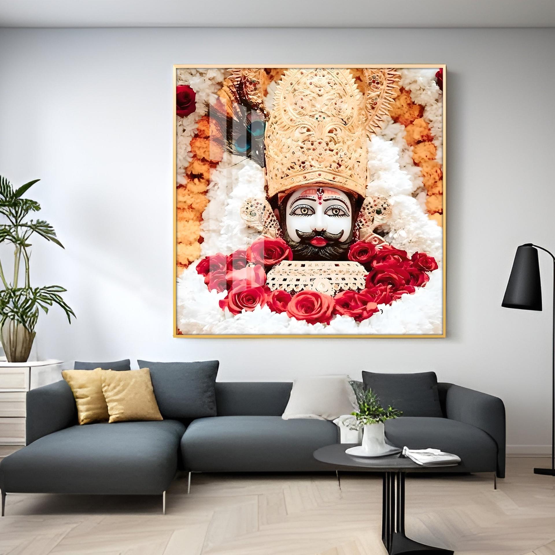 Lord Khatu Shyam Premium Acrylic Square Wall Art - Image 7