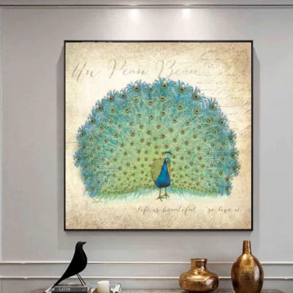 Dancing Peacock Crystal Painting