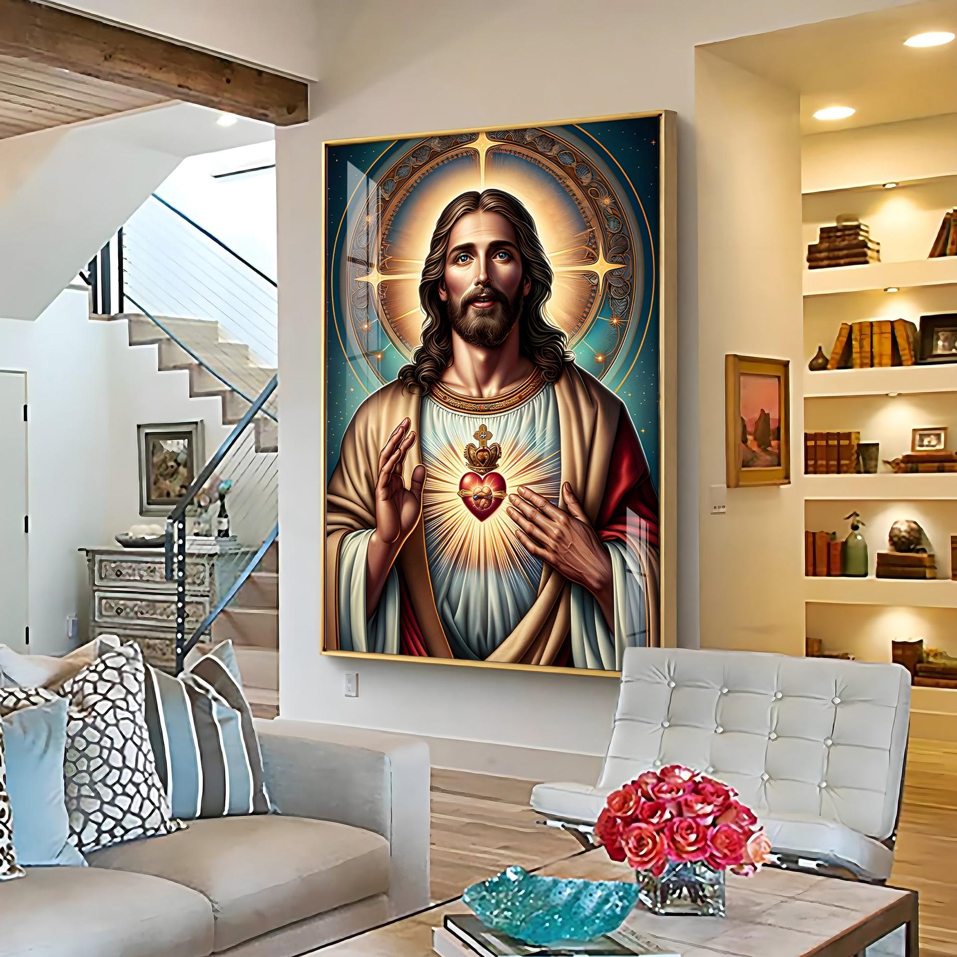 Christ's Heart Masterpiece Premium Acrylic Vertical Wall Art - Image 5