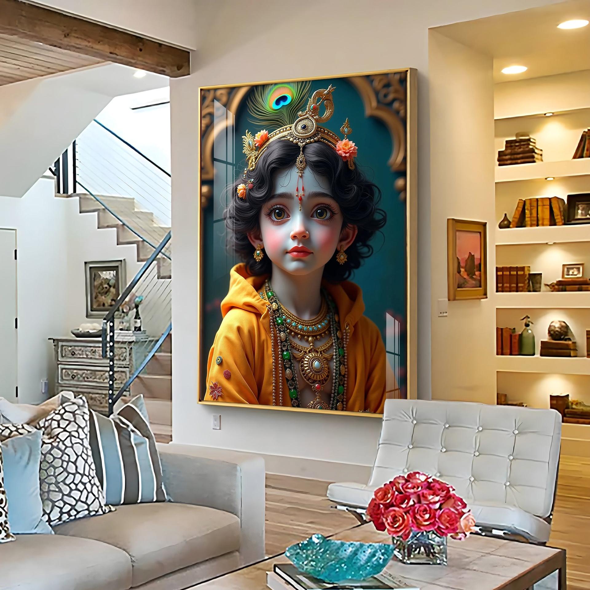 Krishna's Infinite Presence Premium Acrylic Wall Art - Image 10
