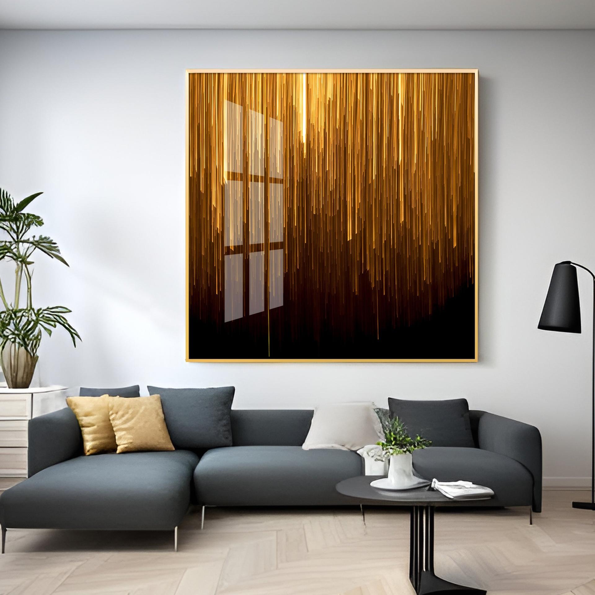 Art Ink Gold Living Room Premium Acrylic Square Wall Art - Image 15