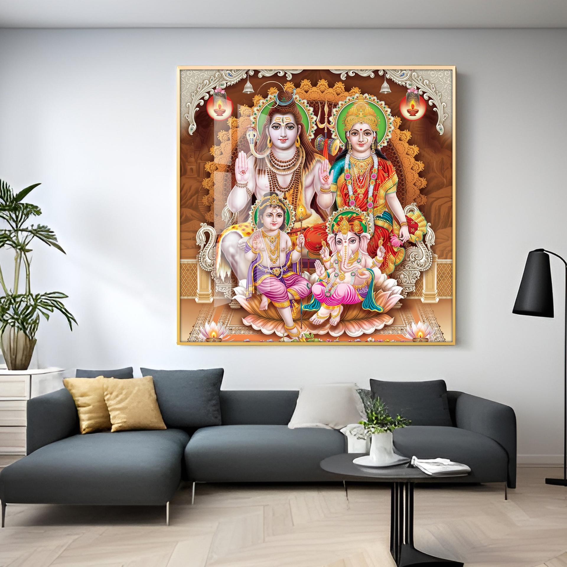 Shiv Parivar Premium Acrylic Square Wall Art - Image 6