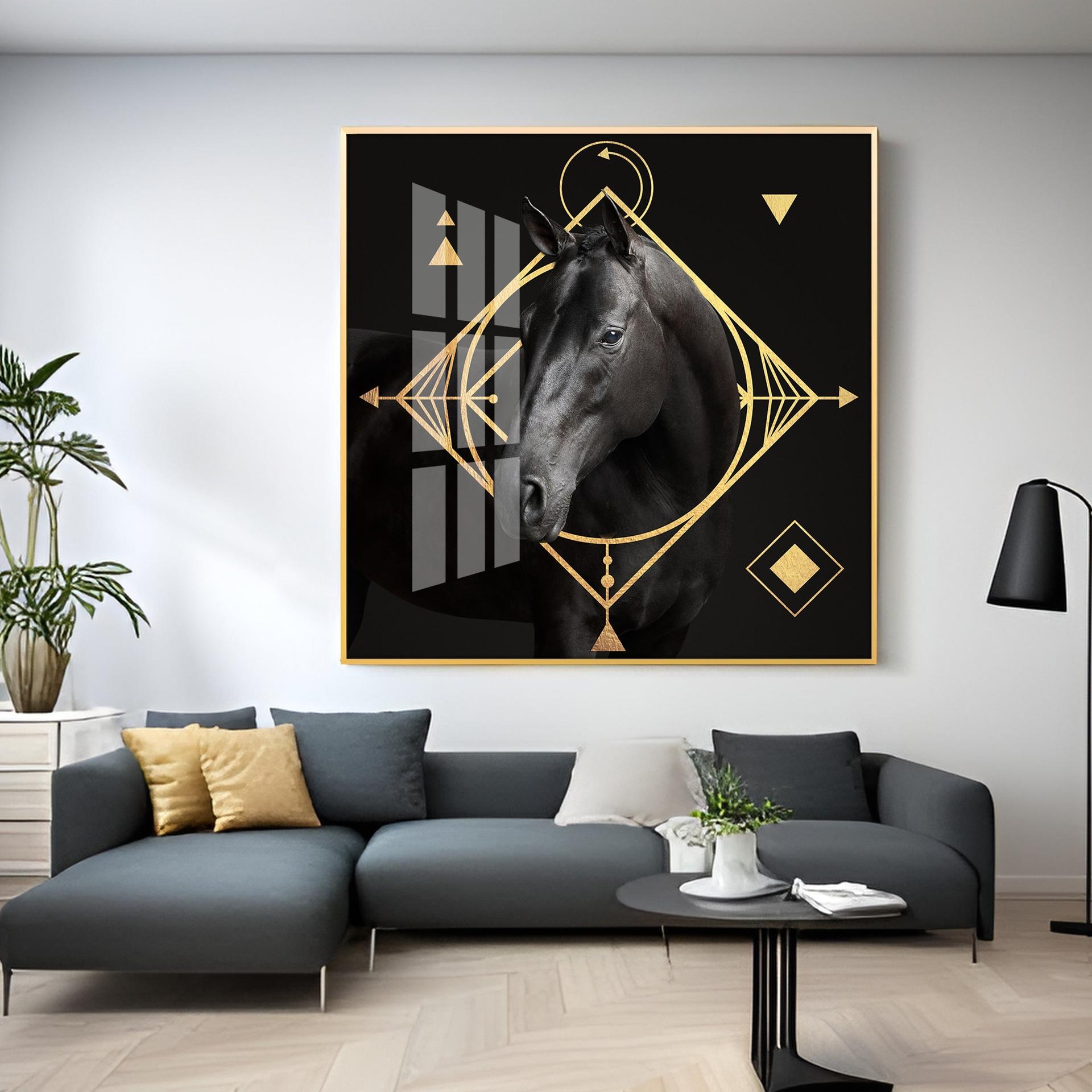 Gold Foil Horse Premium Acrylic Square Wall Art - Image 13