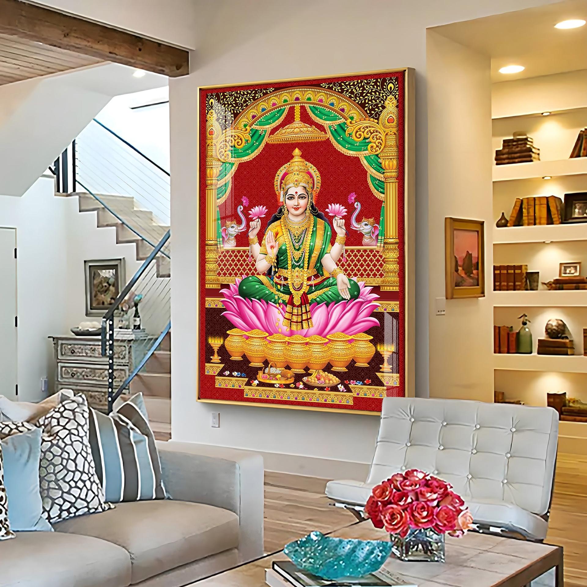 Lakshmi's Blessing Premium Acrylic Vertical Wall Art - Image 6