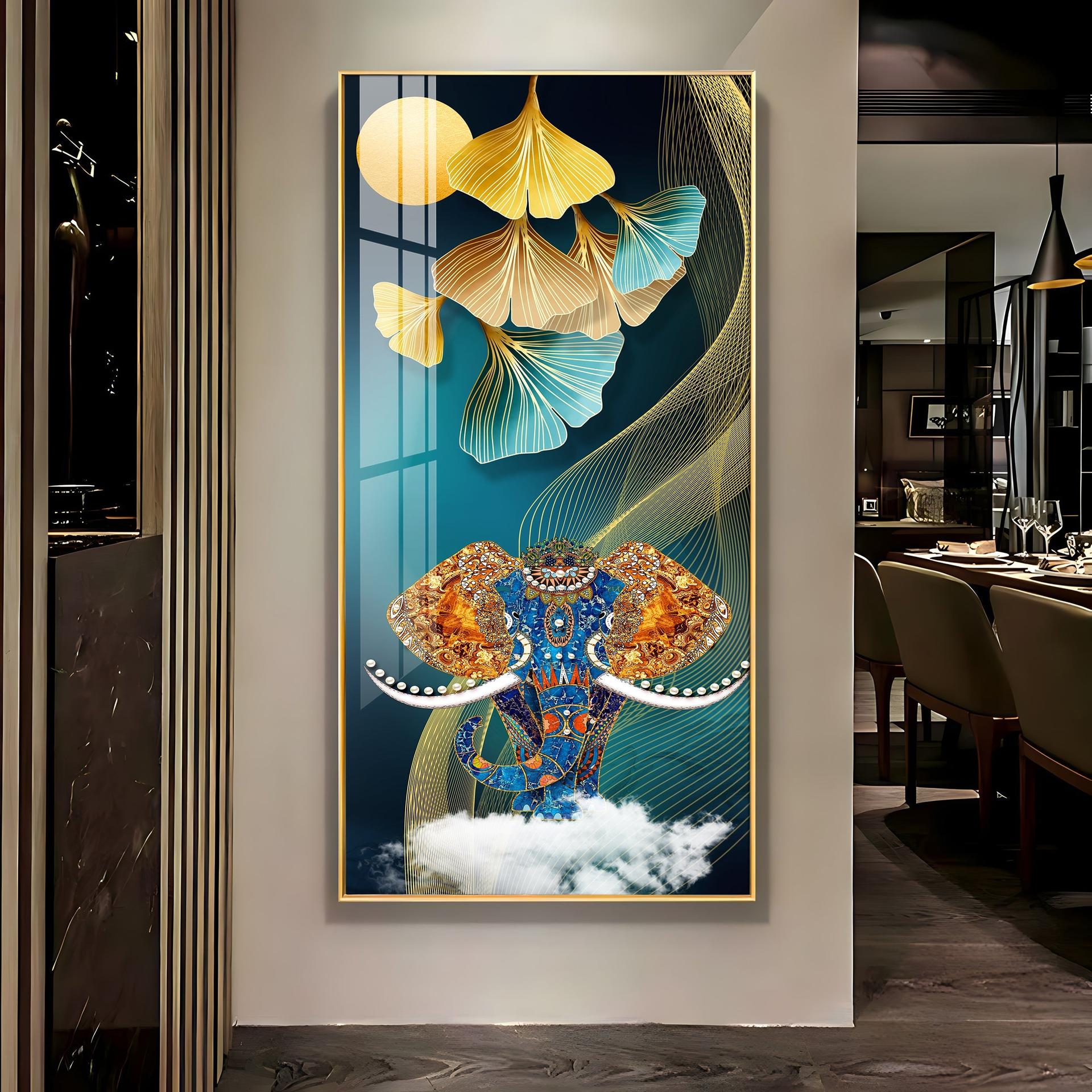 Jeweled Elephant Premium Acrylic Vertical Wall Art - Image 6