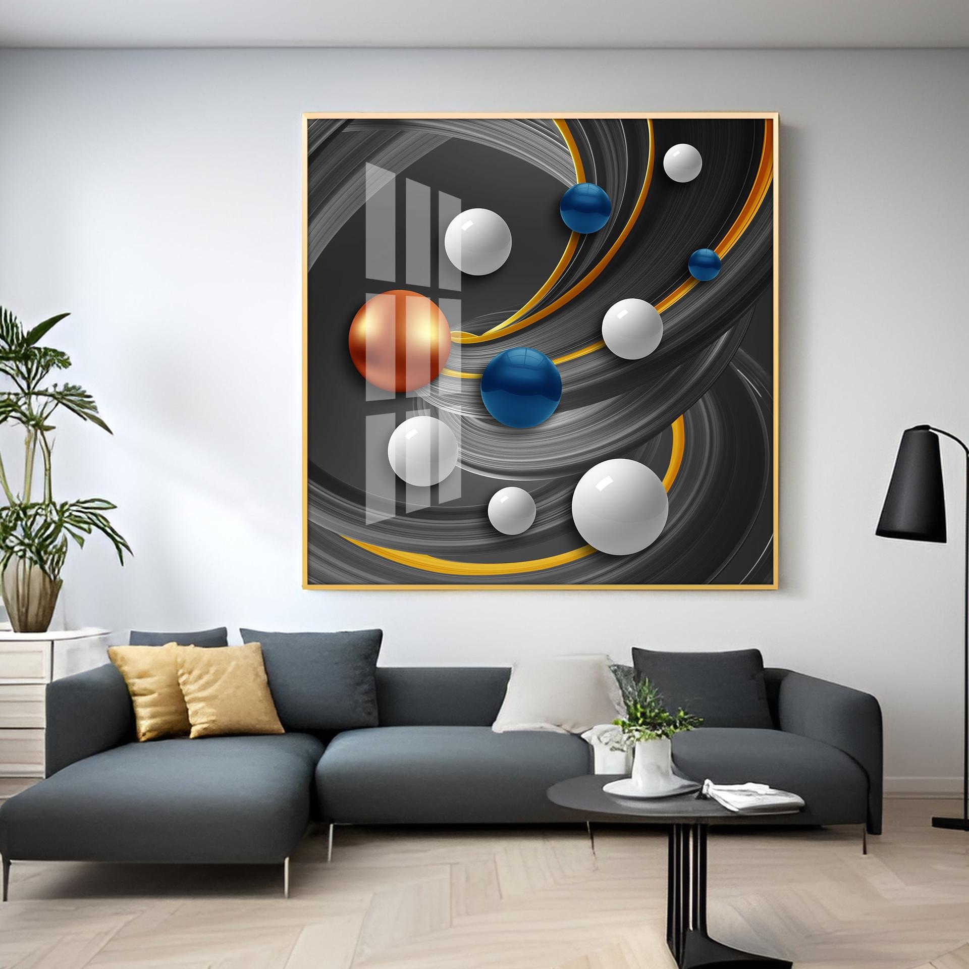 Colorful Circles Premium Acrylic Square Wall Art - Image 13
