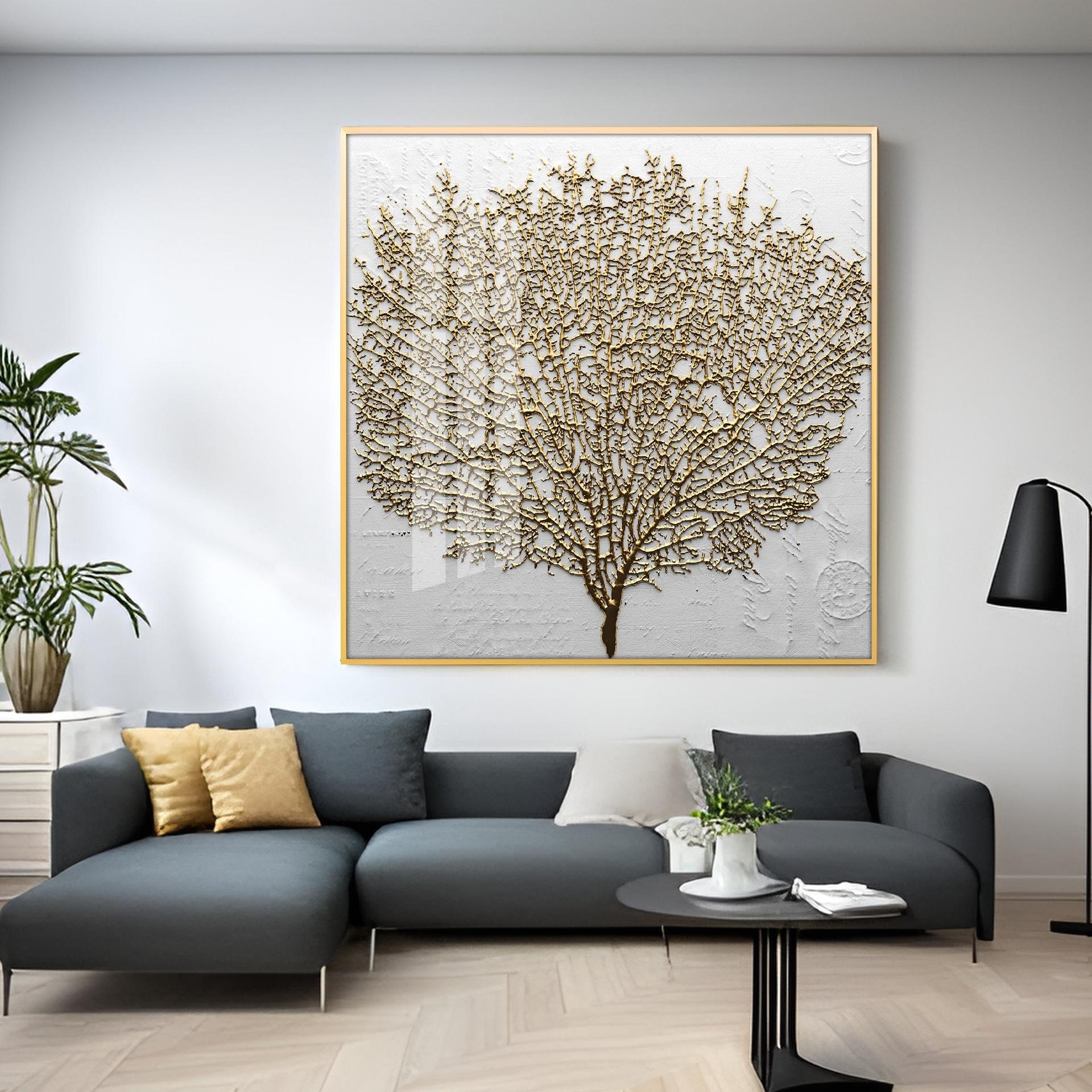 Golden Tree Premium Acrylic Square Wall Art - Image 6