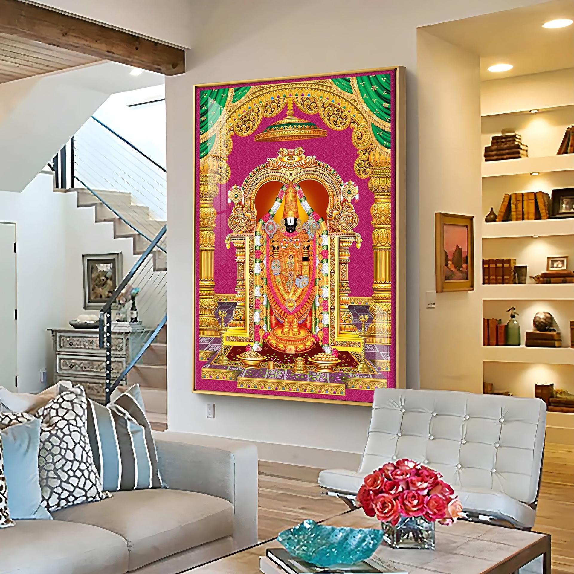 Sri Venkateswara Swamy Blessing Premium Acrylic Vertical Wall Art - Image 3