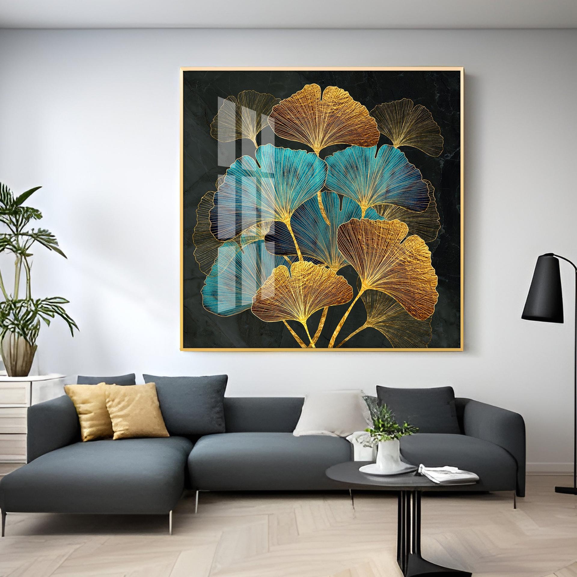 Auspicious Ginkgo Leaf Premium Acrylic Square Wall Art - Image 8