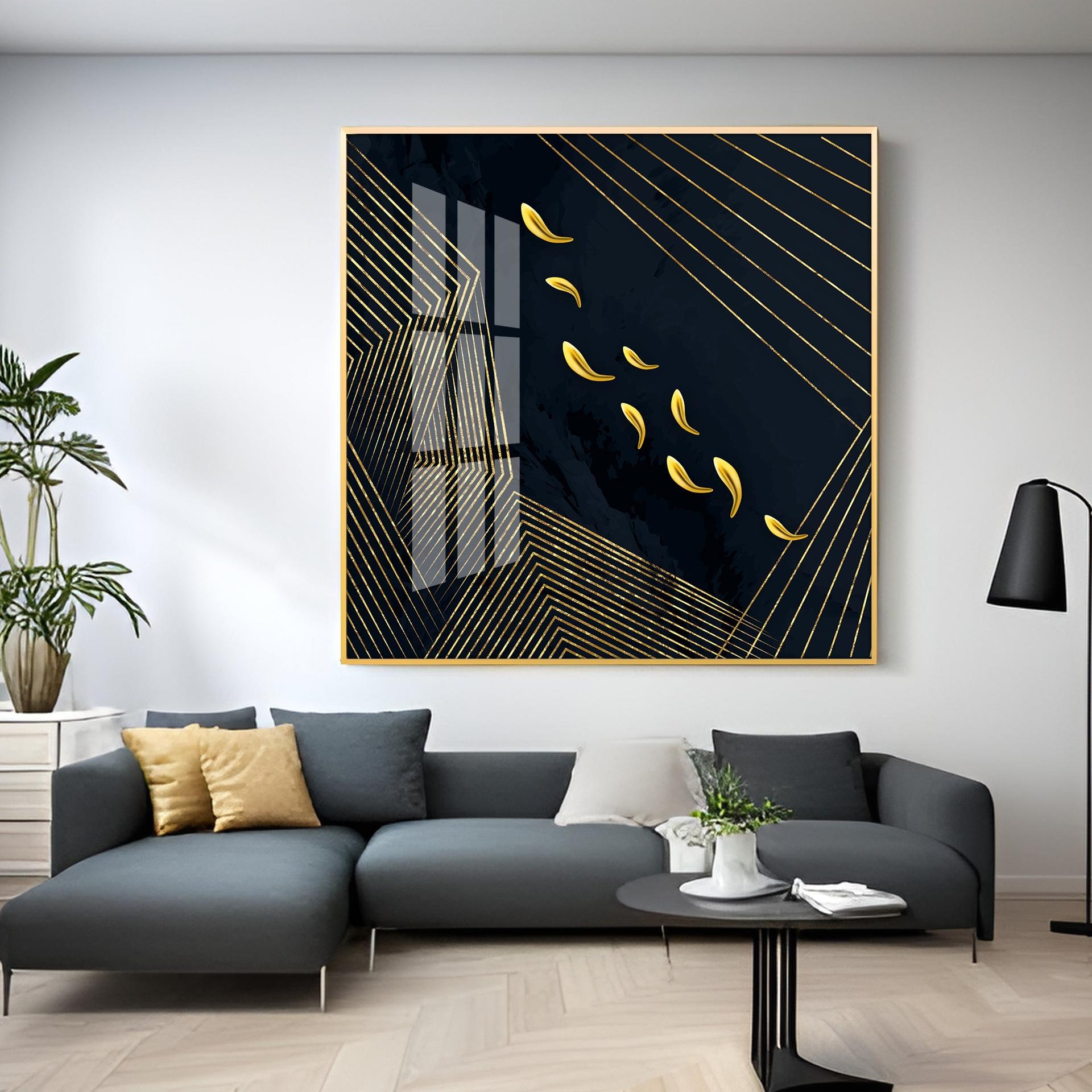Gold Foil Goldfish Premium Acrylic Square Wall Art - Image 7