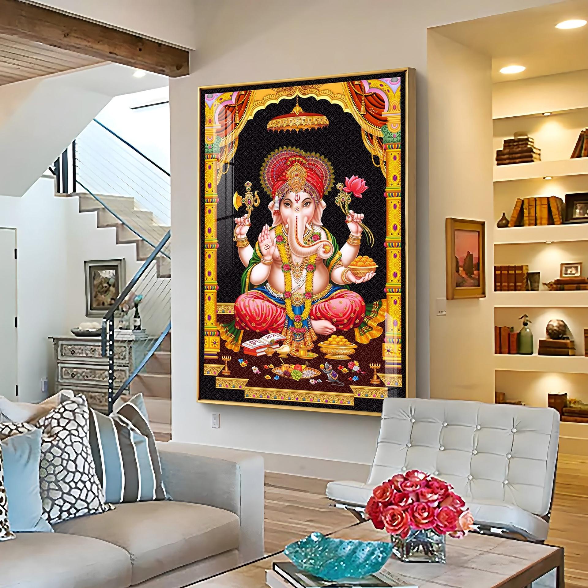 Sacred Ganesha Premium Acrylic Vertical Wall Art - Image 5