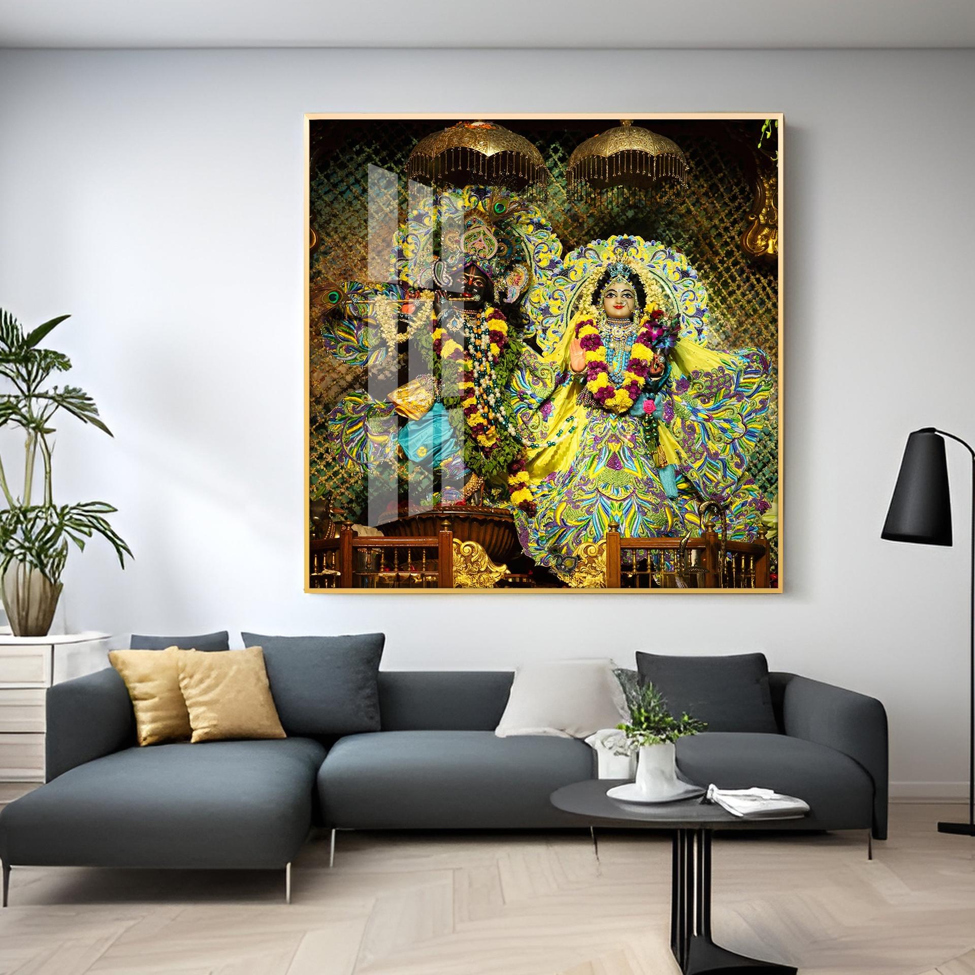 Radha Krishna Premium Acrylic Square Wall Art - Image 9
