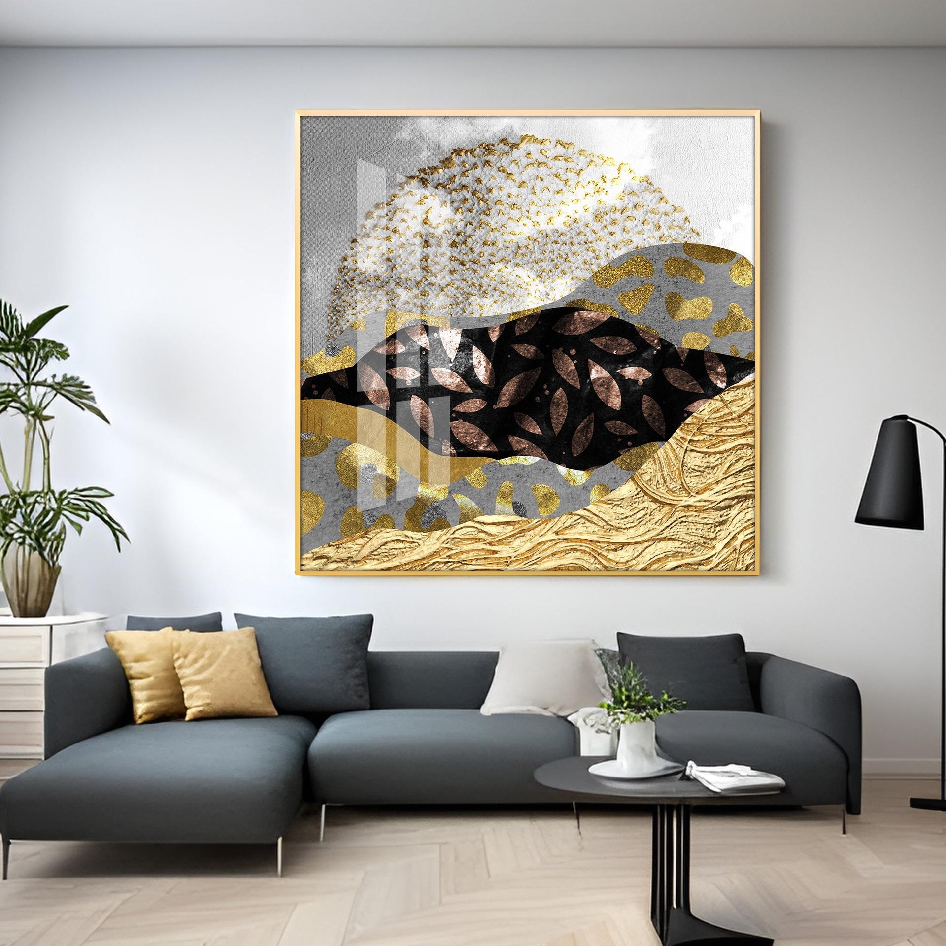Metallic Mountains Premium Acrylic Square Wall Art - Image 7