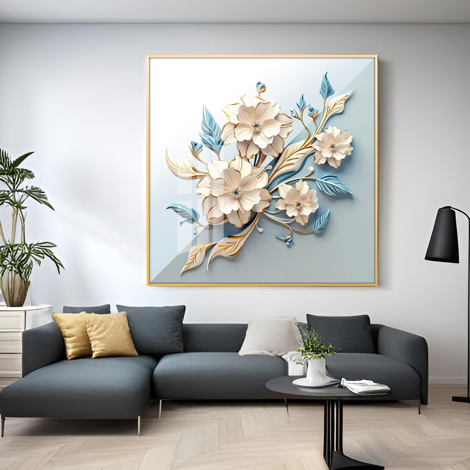 Floral Premium Acrylic Square Wall Art - Image 9