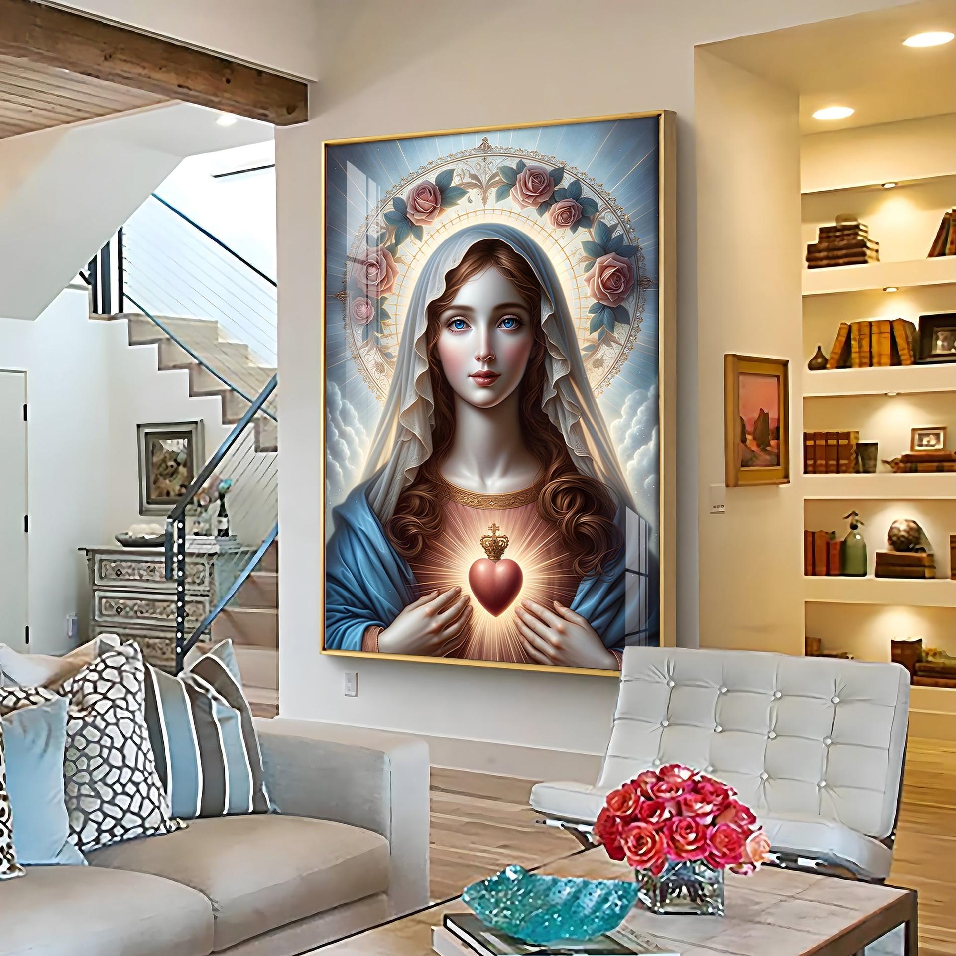 Sacred Heart Serenity Premium Acrylic Vertical Wall Art - Image 5