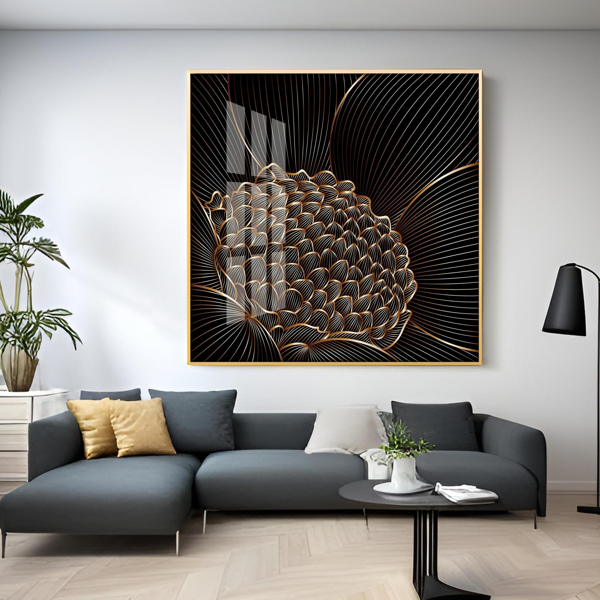 Abstract Floral Premium Acrylic Square Wall Art - Image 9