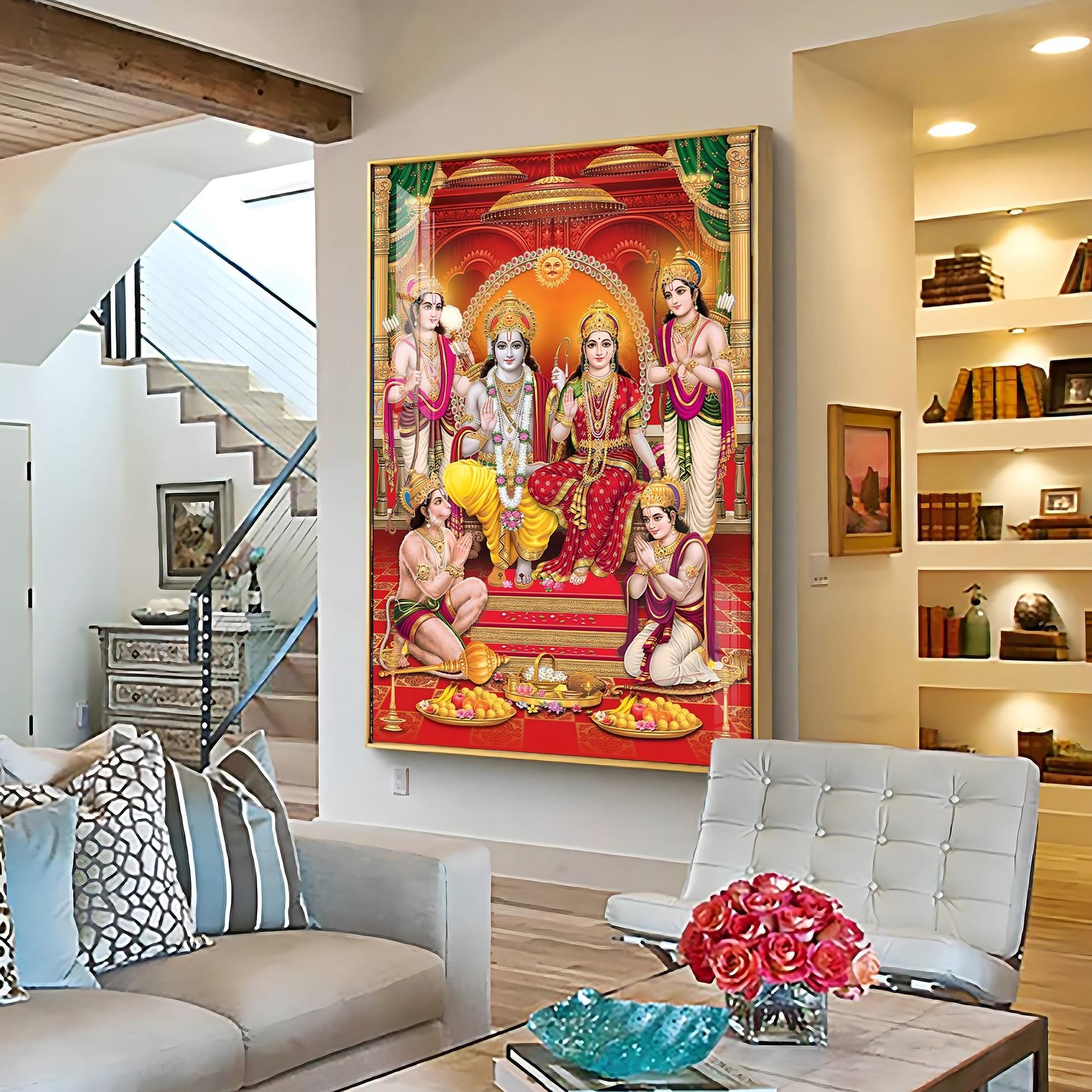 Shri Ram Darbar Premium Acrylic Vertical Wall Art - Image 6