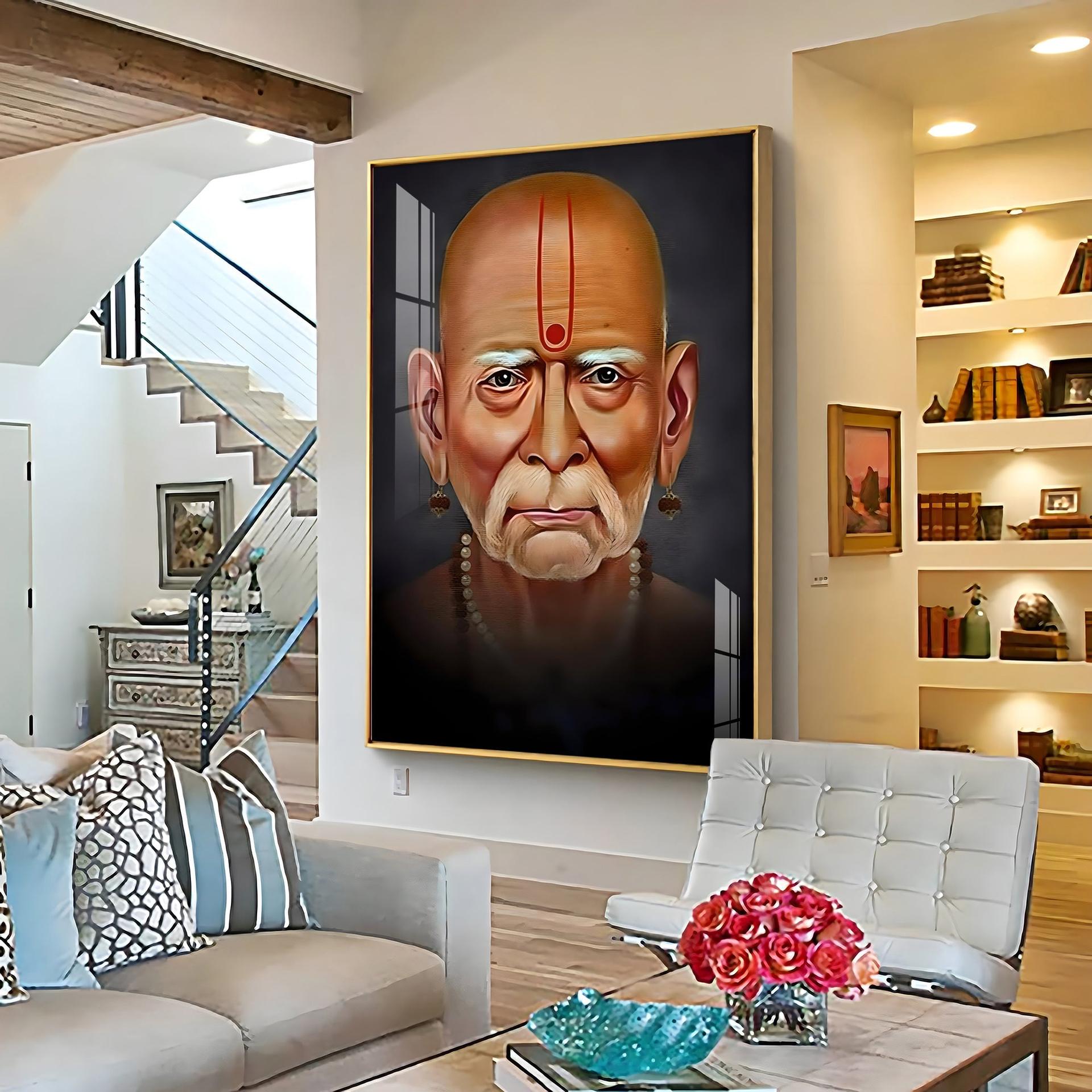 Crimson Visage Premium Vertical Acrylic Wall Art - Image 6
