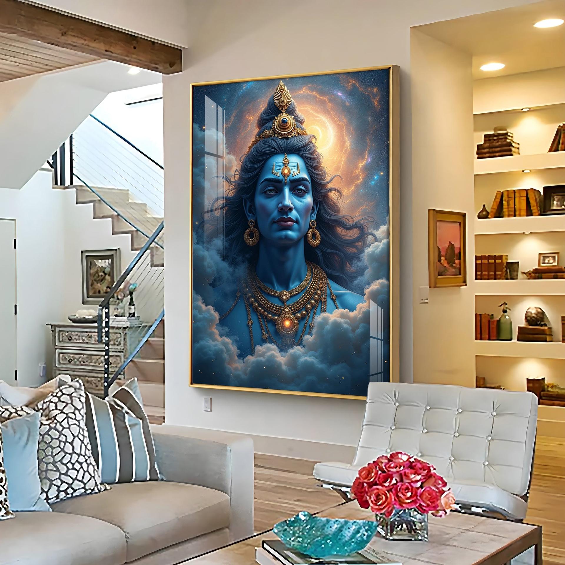 Lord Shiva Cloudscape Premium Acrylic Wall Art - Image 11